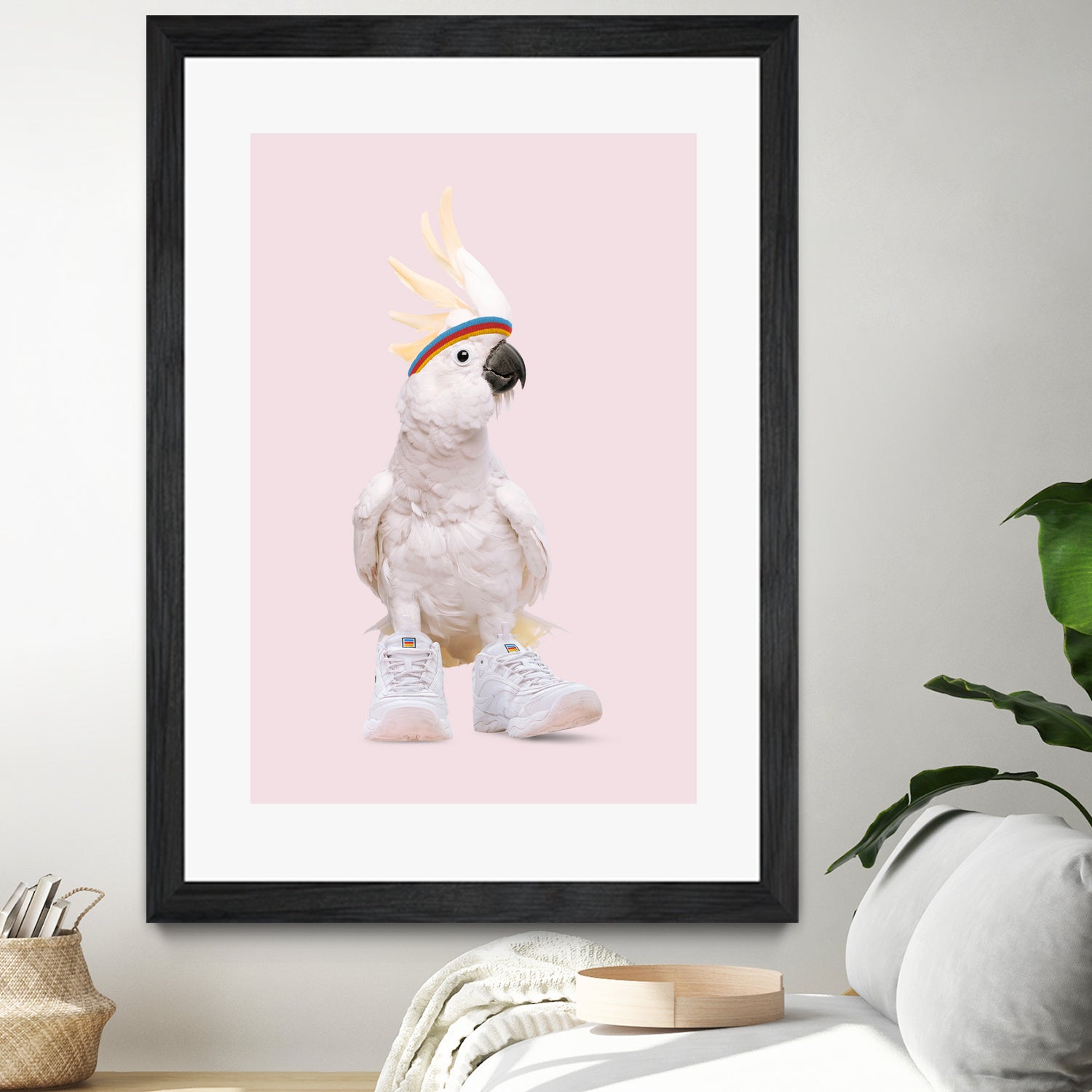 SNEAKER COCKATOO by Jonas Loose on GIANT ART - pink photo manipulation