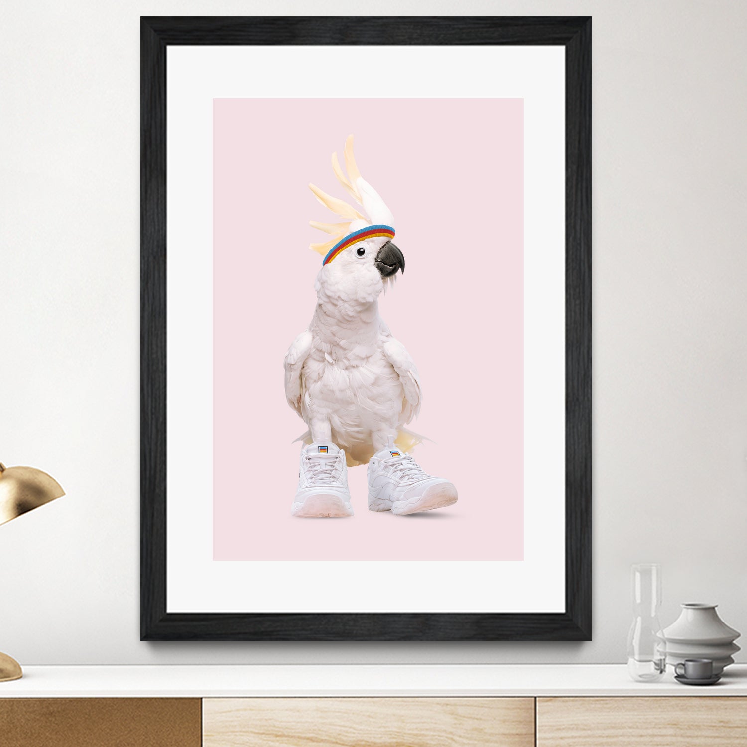 SNEAKER COCKATOO by Jonas Loose on GIANT ART - pink photo manipulation