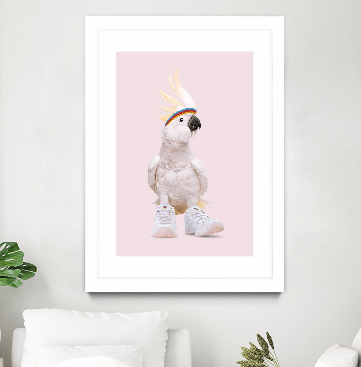 SNEAKER COCKATOO by Jonas Loose on GIANT ART - pink photo manipulation