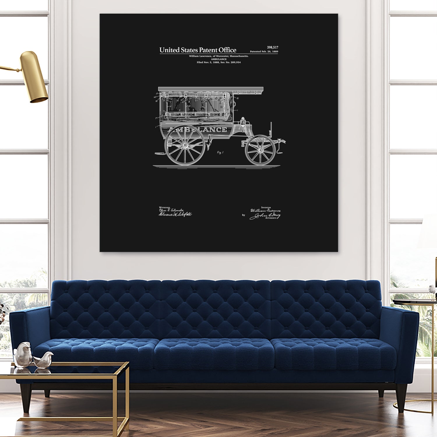 Ambulance Patent - Black by Finlay McNevin on GIANT ART - black typography