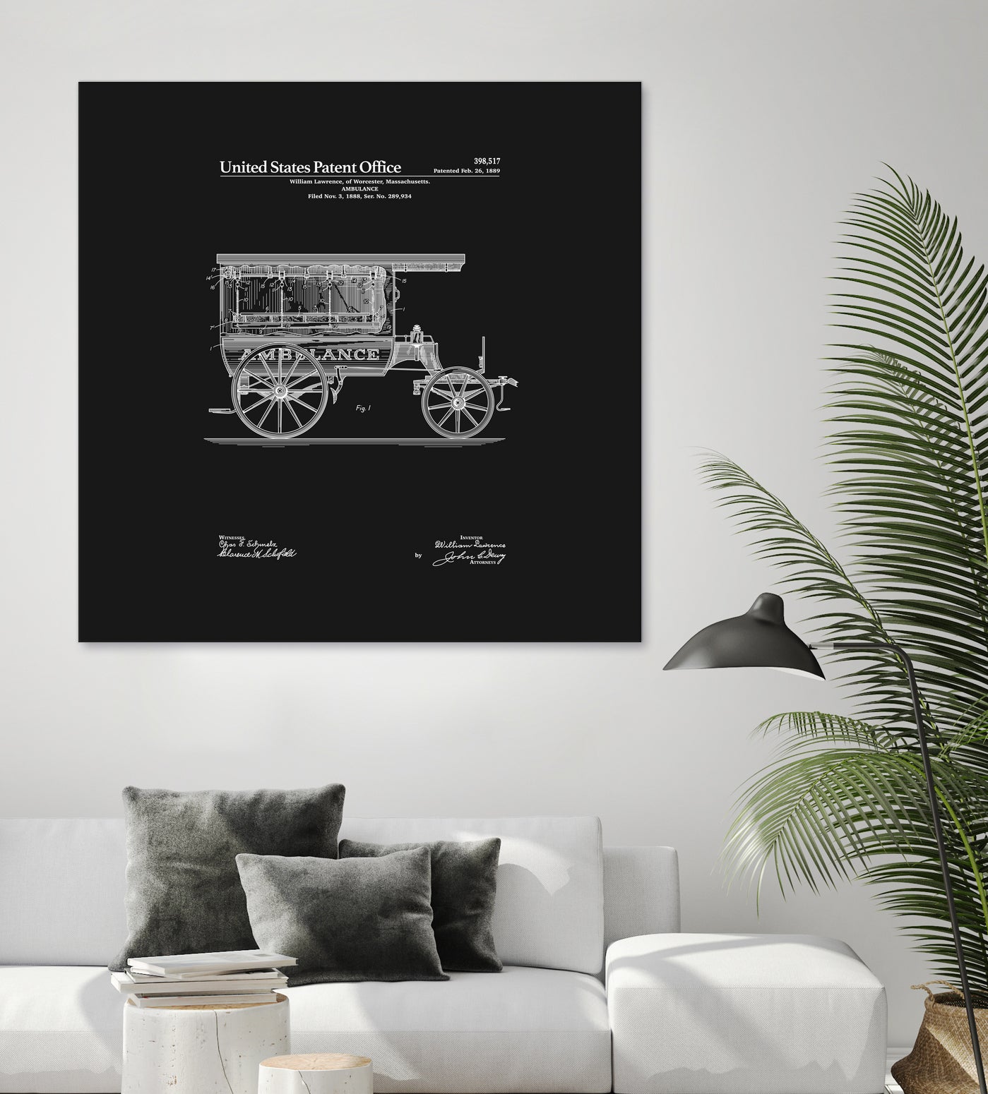 Ambulance Patent - Black by Finlay McNevin on GIANT ART - black typography