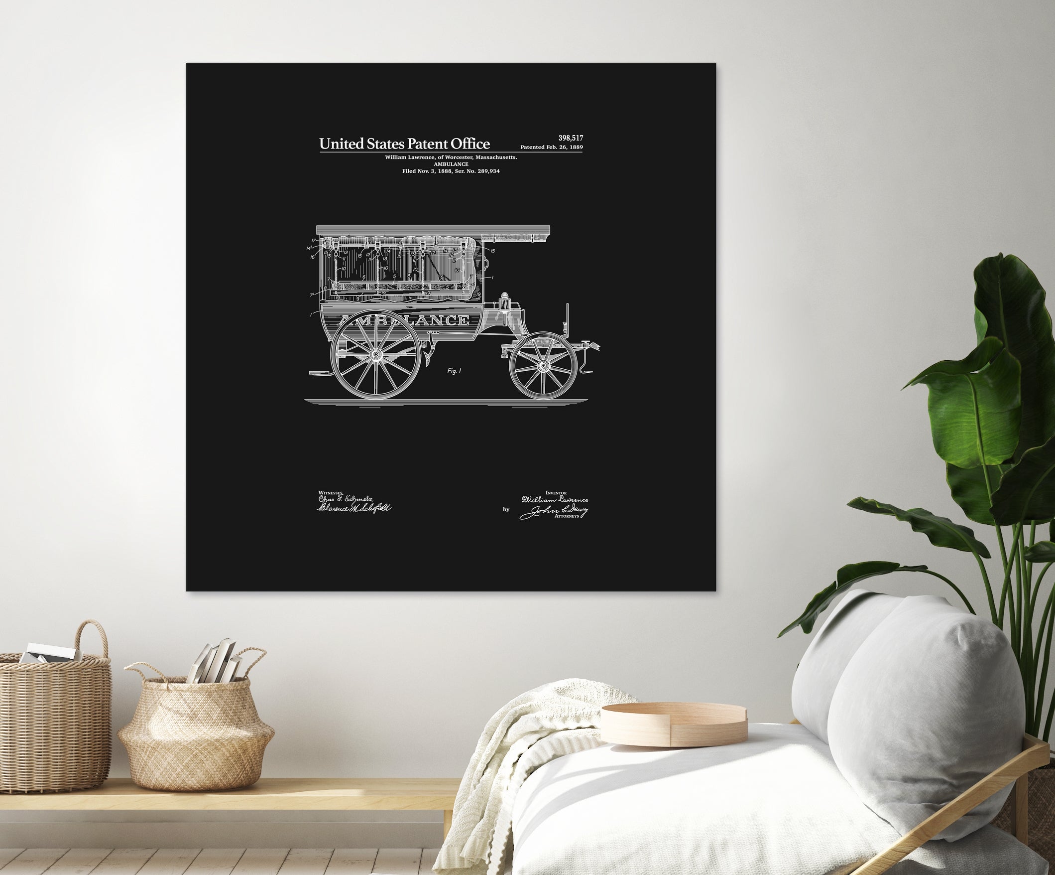 Ambulance Patent - Black by Finlay McNevin on GIANT ART - black typography