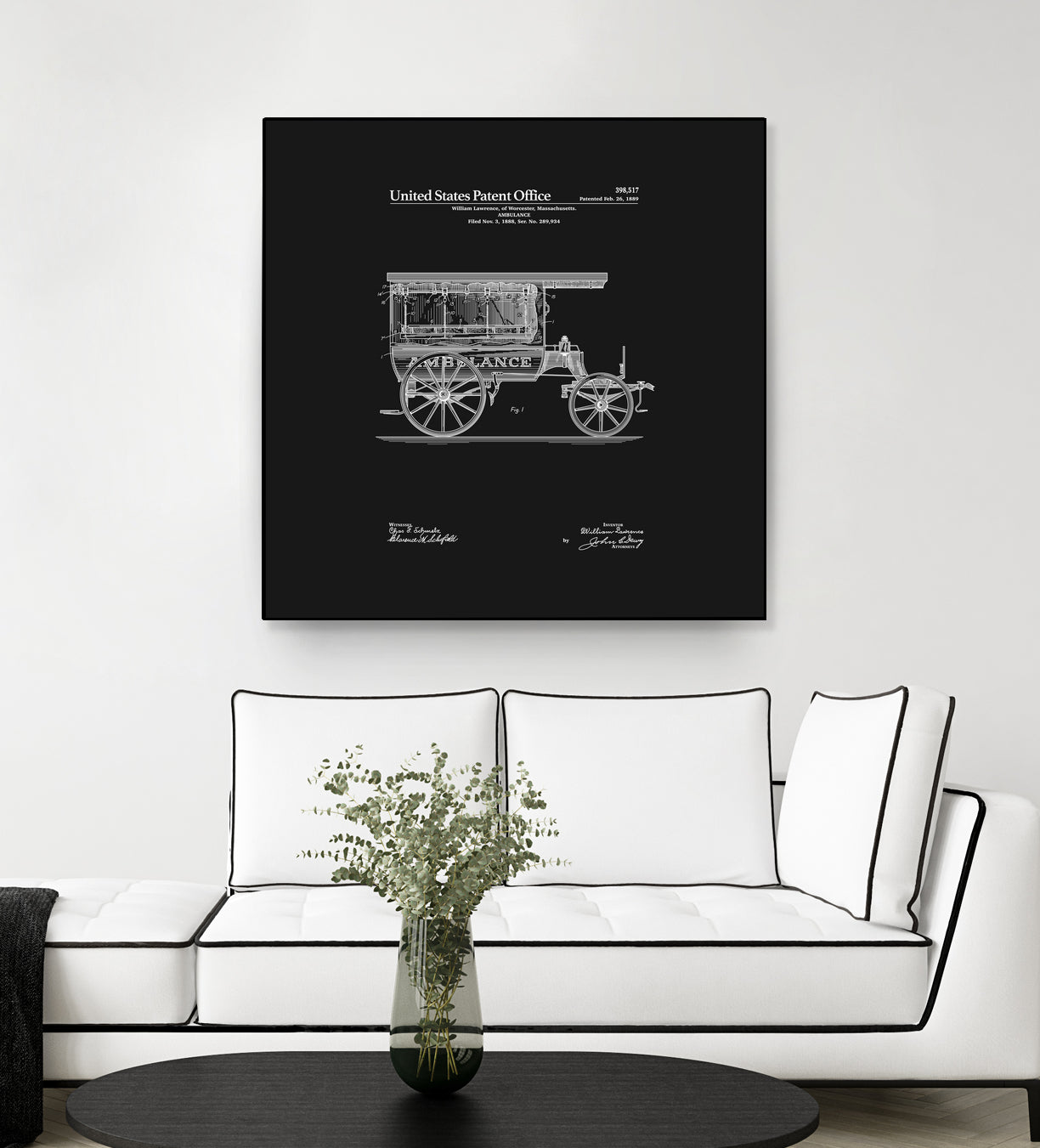 Ambulance Patent - Black by Finlay McNevin on GIANT ART - black typography