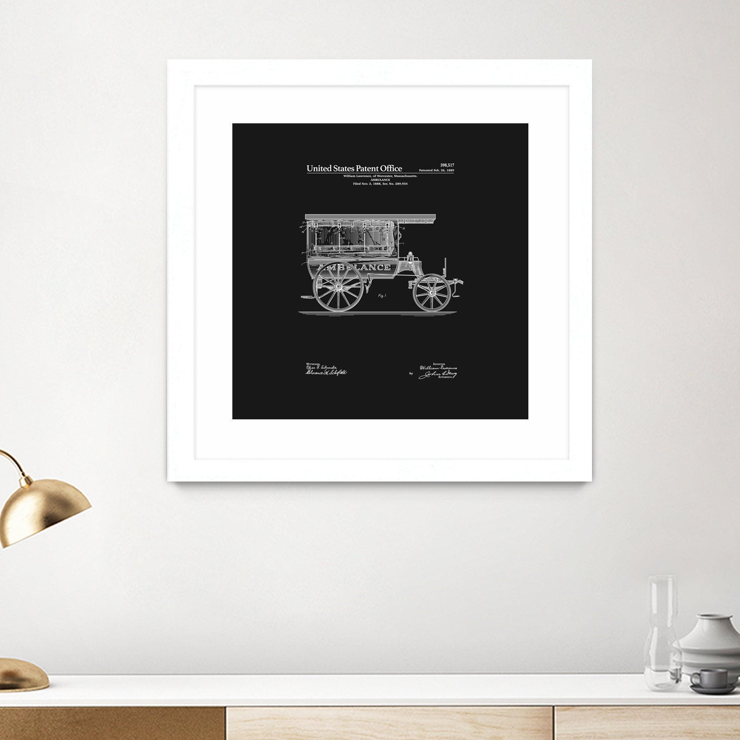 Ambulance Patent - Black by Finlay McNevin on GIANT ART - black typography