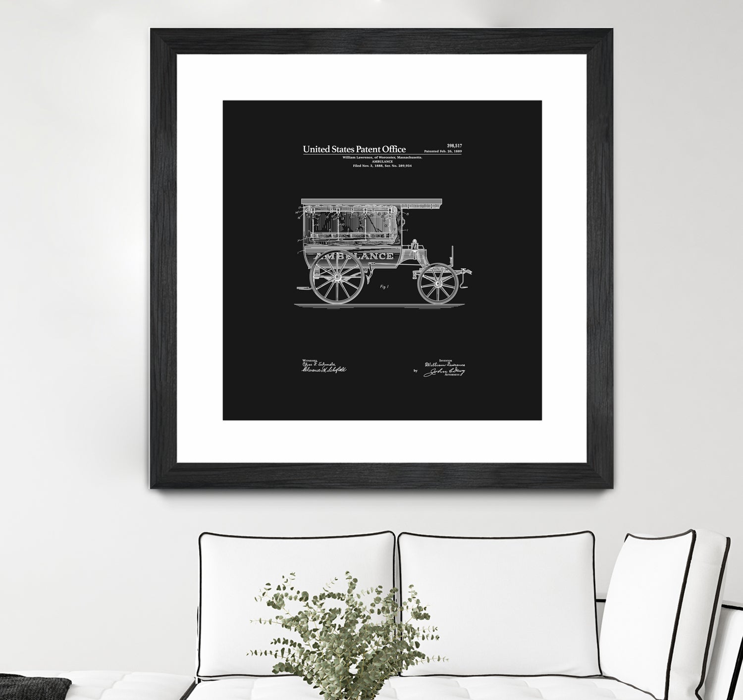 Ambulance Patent - Black by Finlay McNevin on GIANT ART - black typography