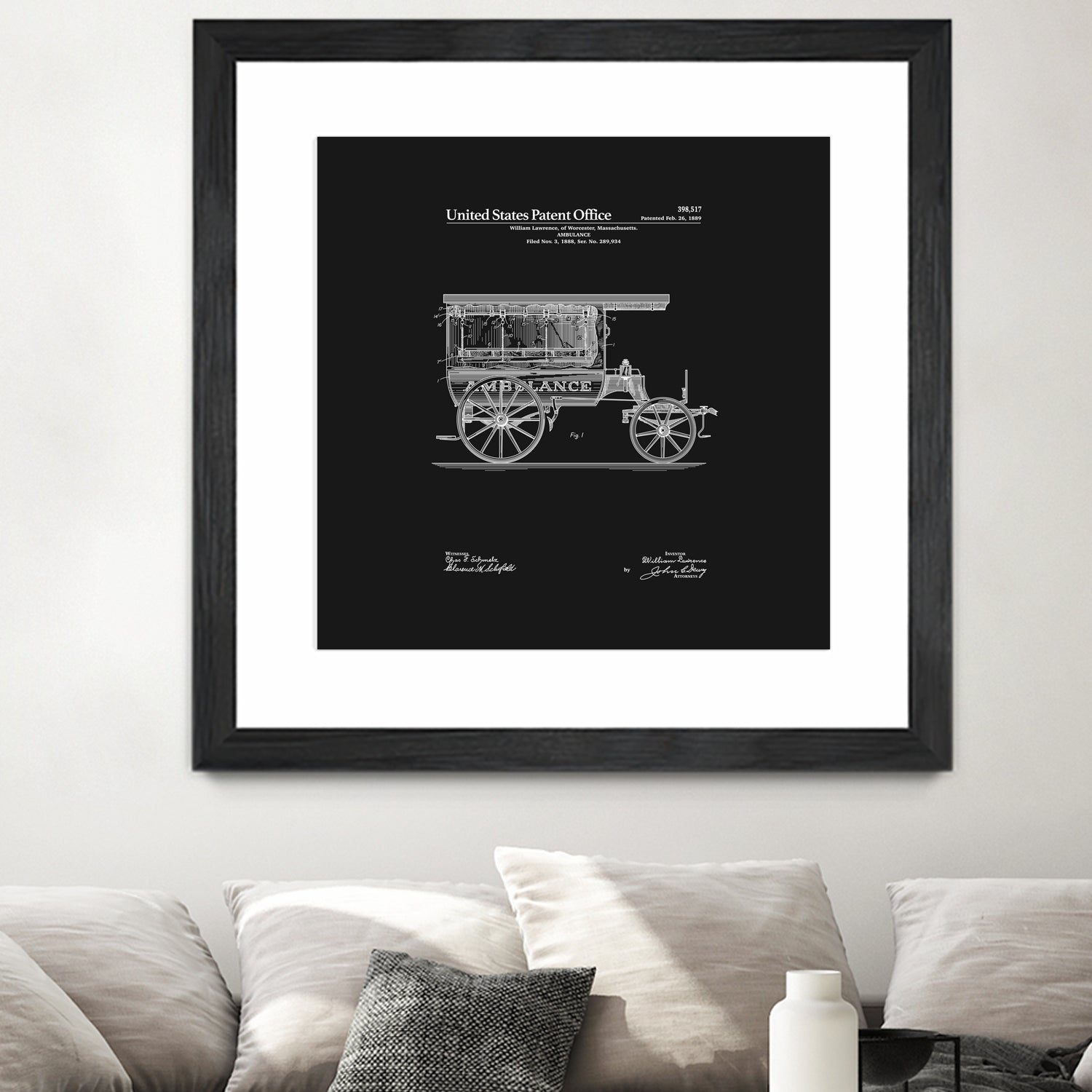 Ambulance Patent - Black by Finlay McNevin on GIANT ART - black typography