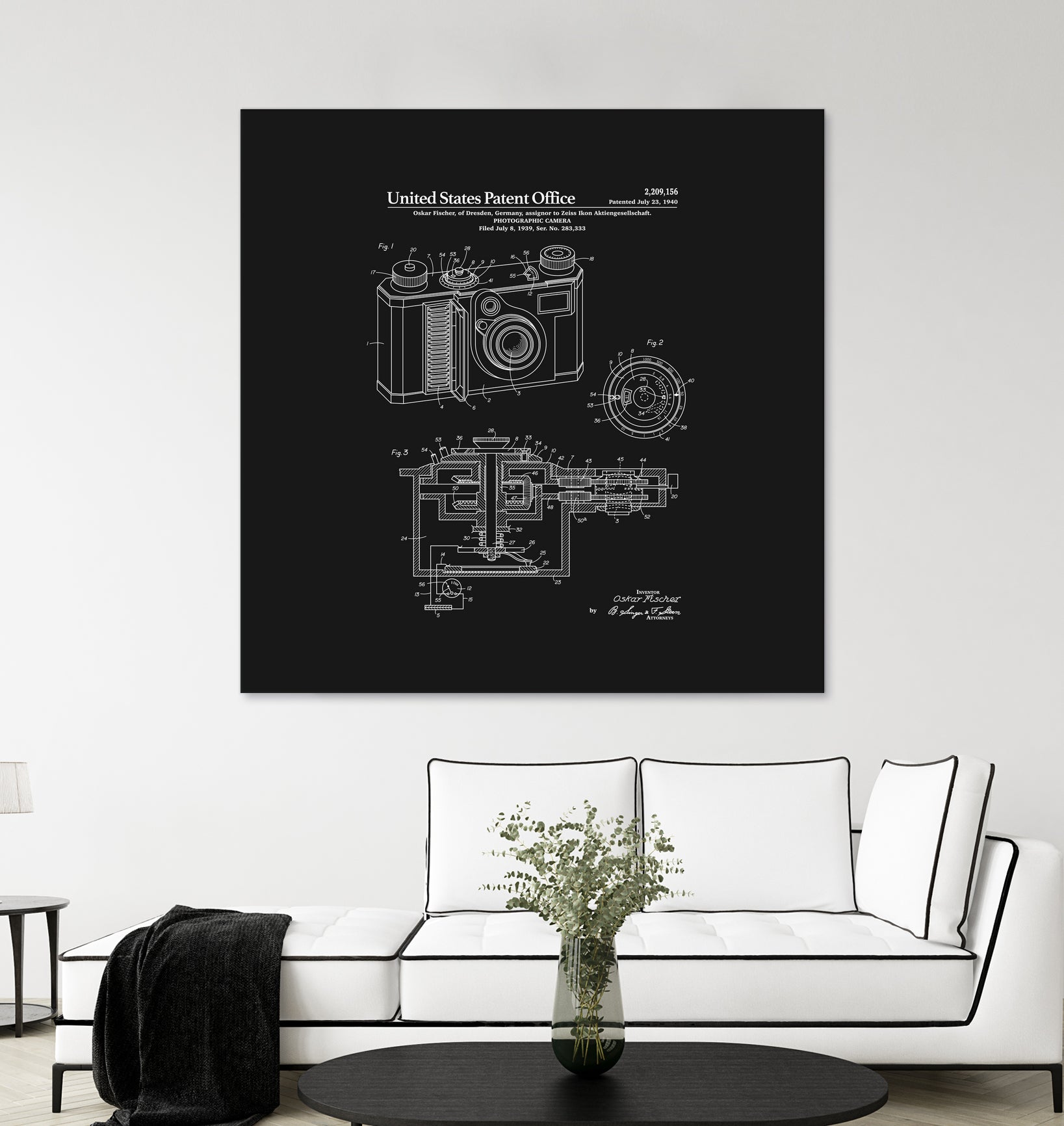 Camera Patent - Black by Finlay McNevin on GIANT ART - black typography