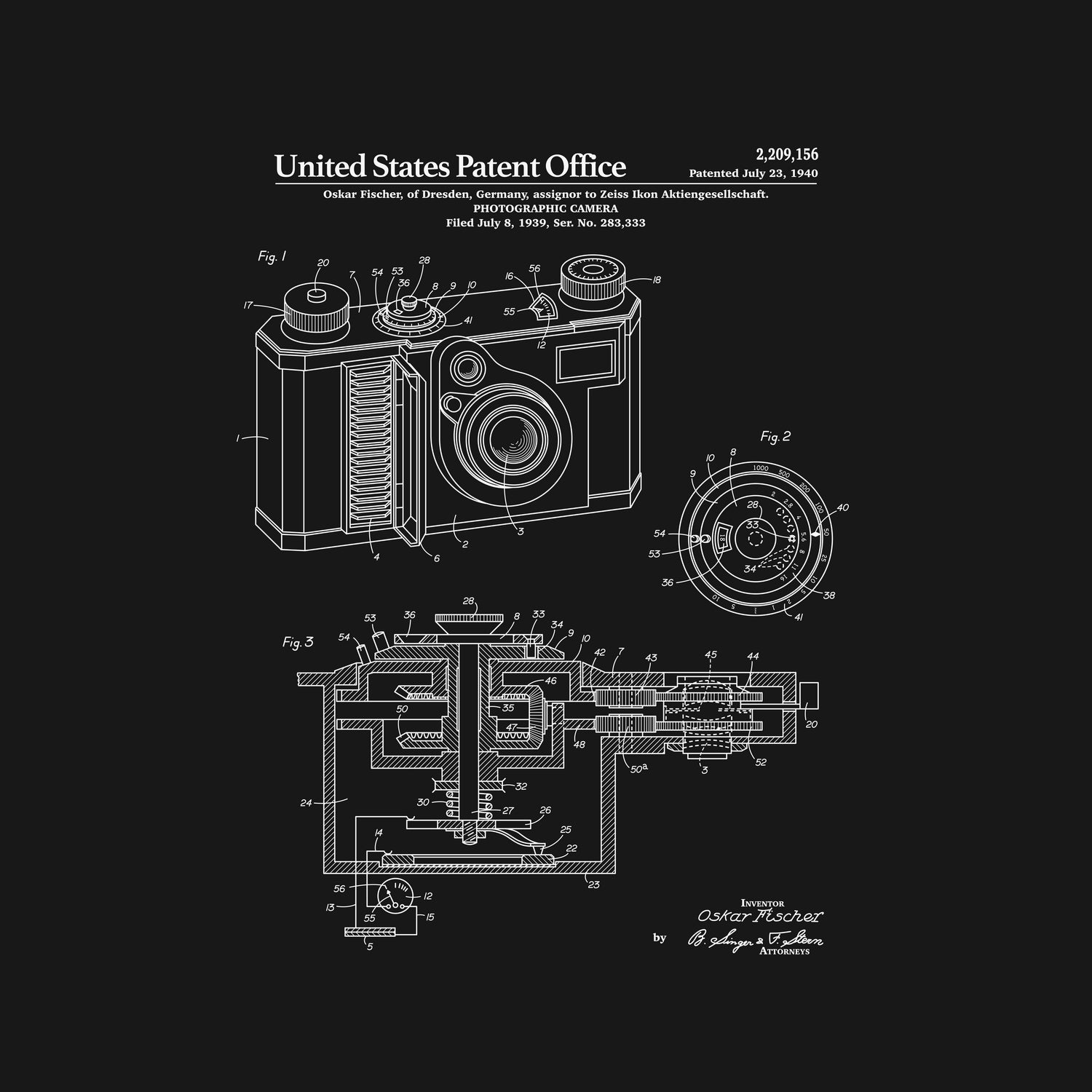 Camera Patent - Black by Finlay McNevin on GIANT ART - black typography