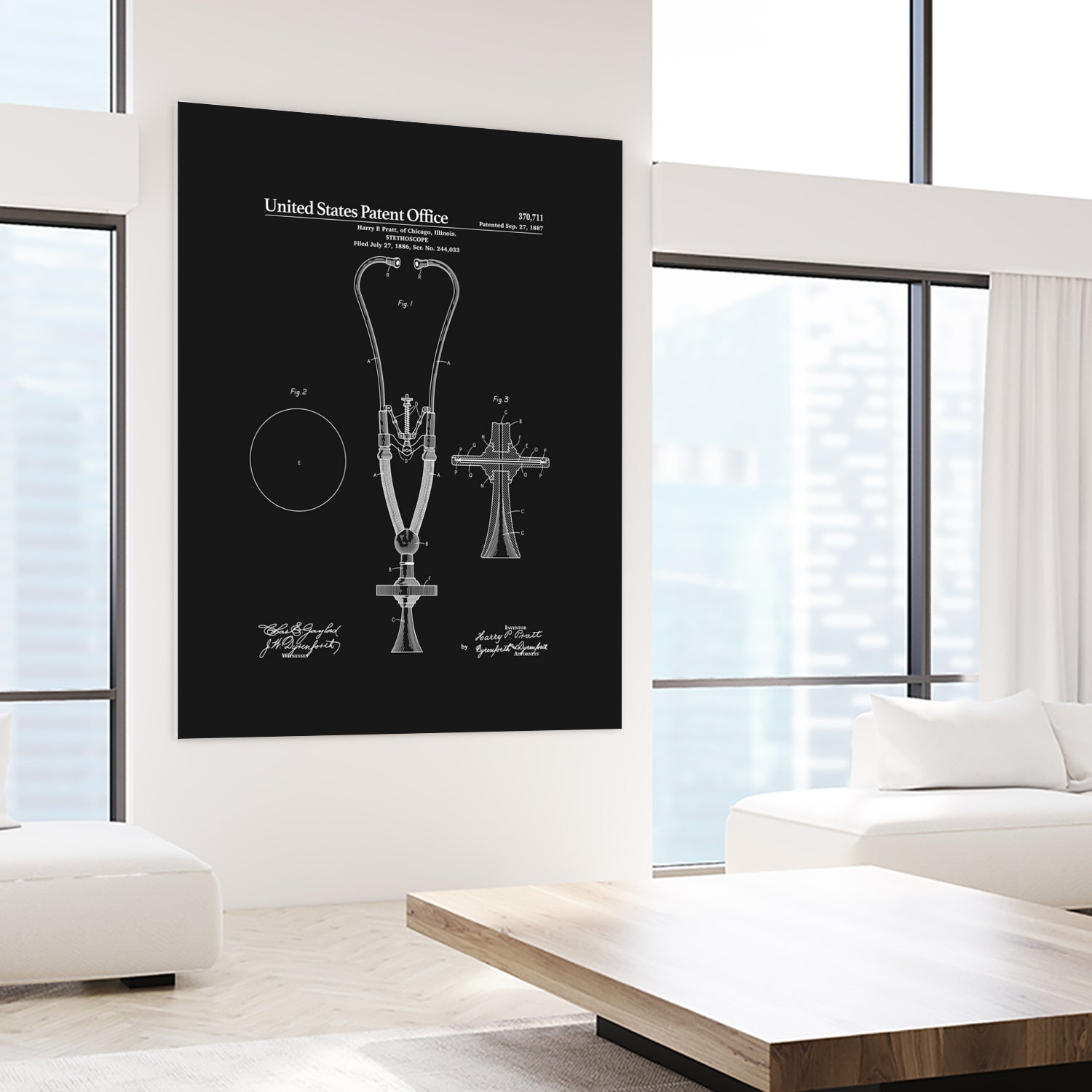 Stethoscope Patent - Black by Finlay McNevin on GIANT ART - black typography