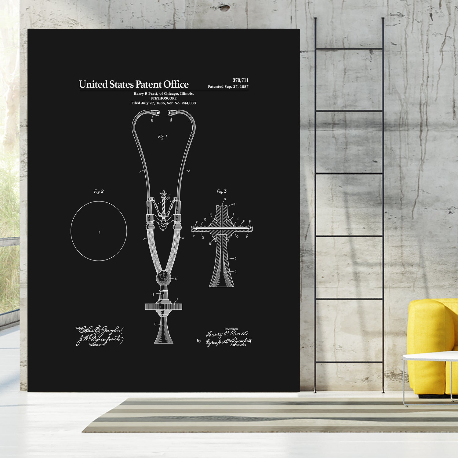 Stethoscope Patent - Black by Finlay McNevin on GIANT ART - black typography