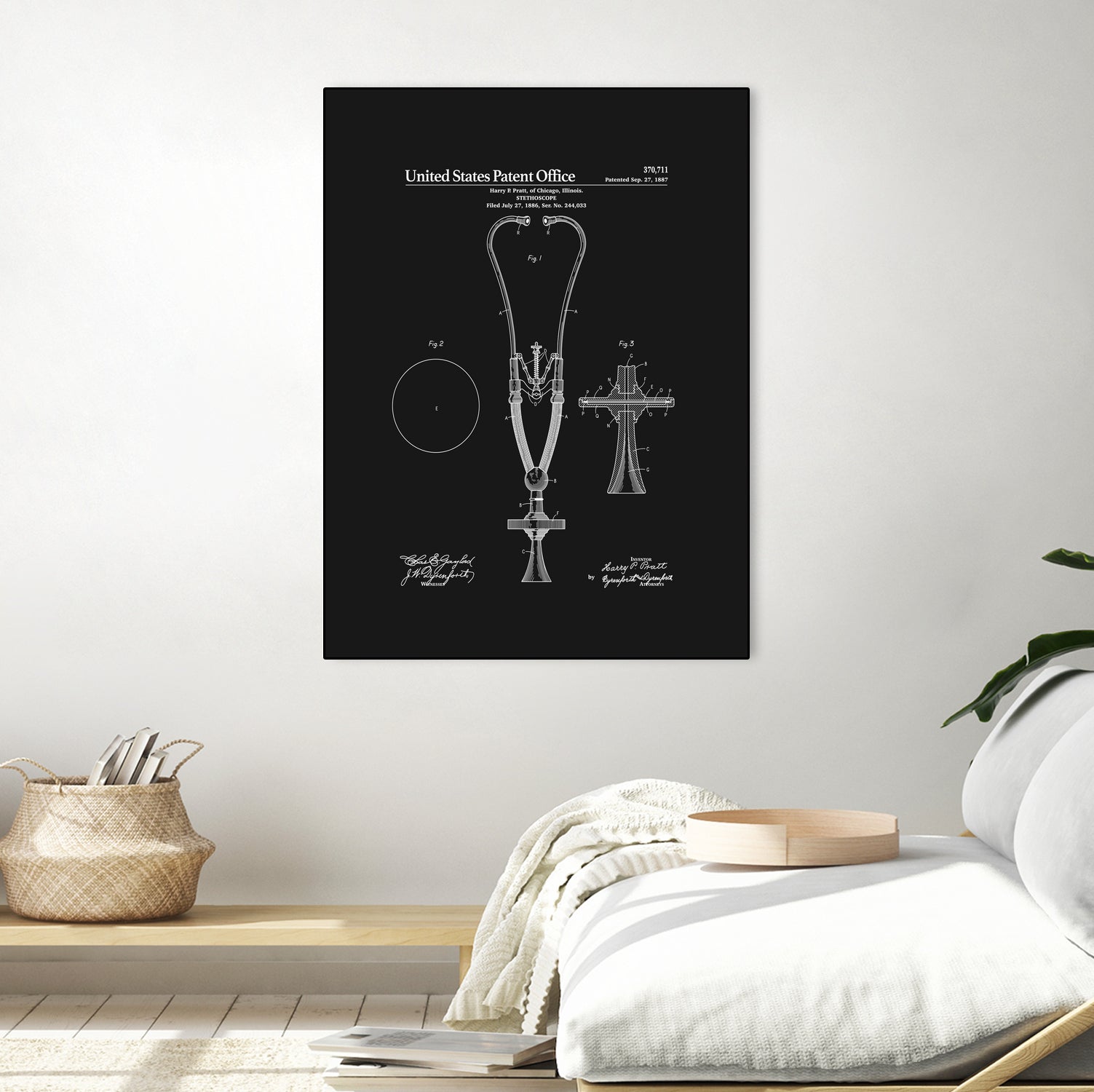 Stethoscope Patent - Black by Finlay McNevin on GIANT ART - black typography