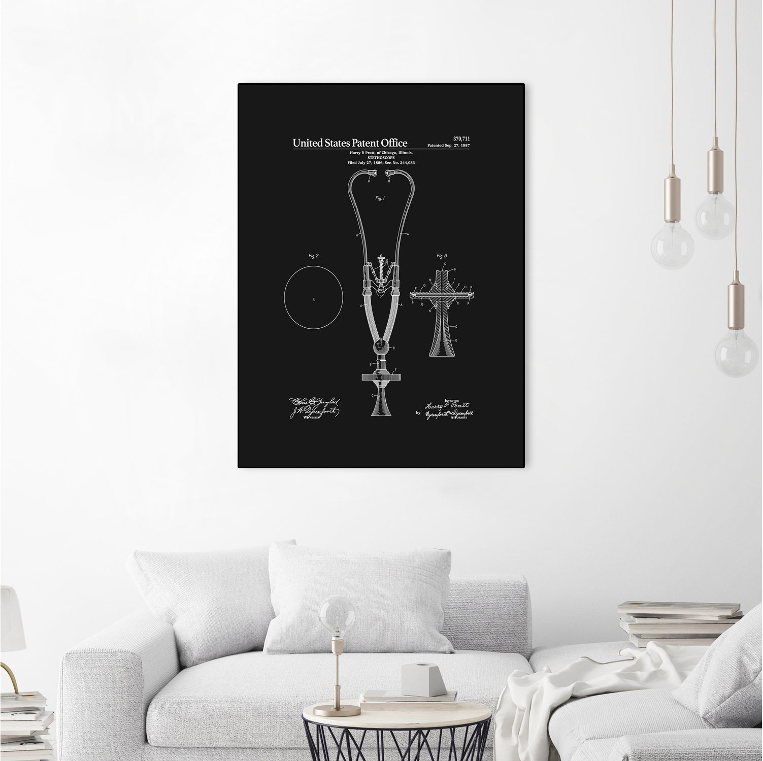 Stethoscope Patent - Black by Finlay McNevin on GIANT ART - black typography