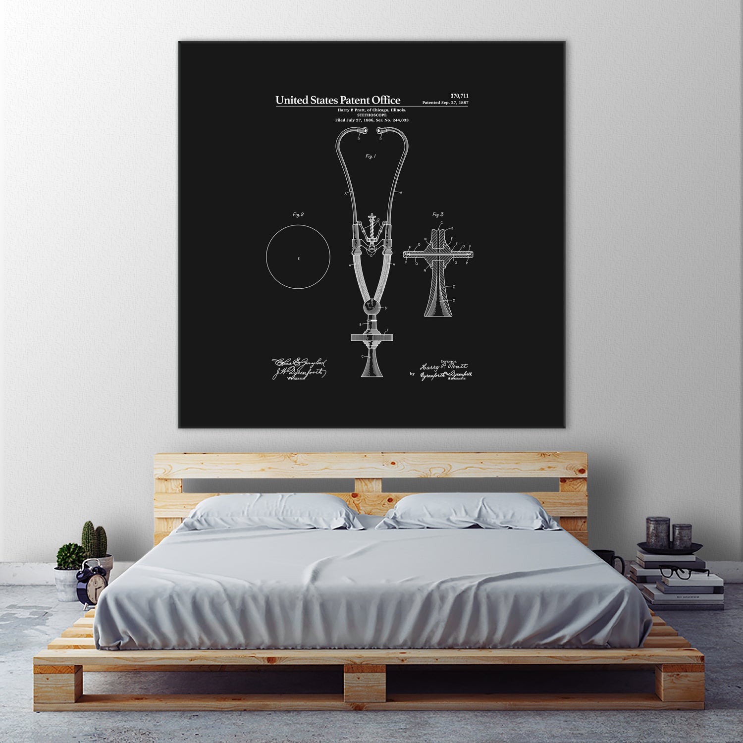 Stethoscope Patent - Black by Finlay McNevin on GIANT ART - black typography