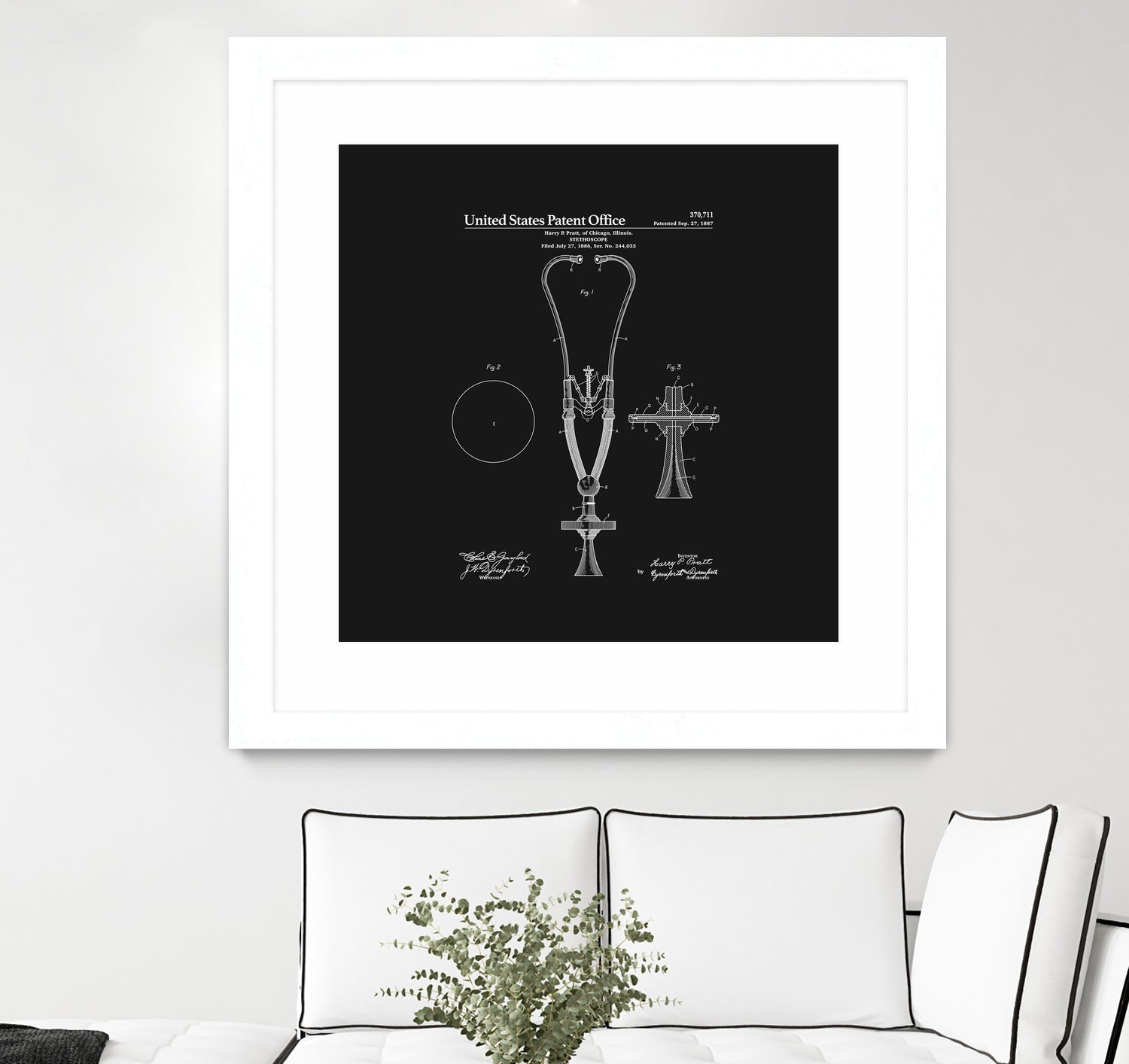 Stethoscope Patent - Black by Finlay McNevin on GIANT ART - black typography