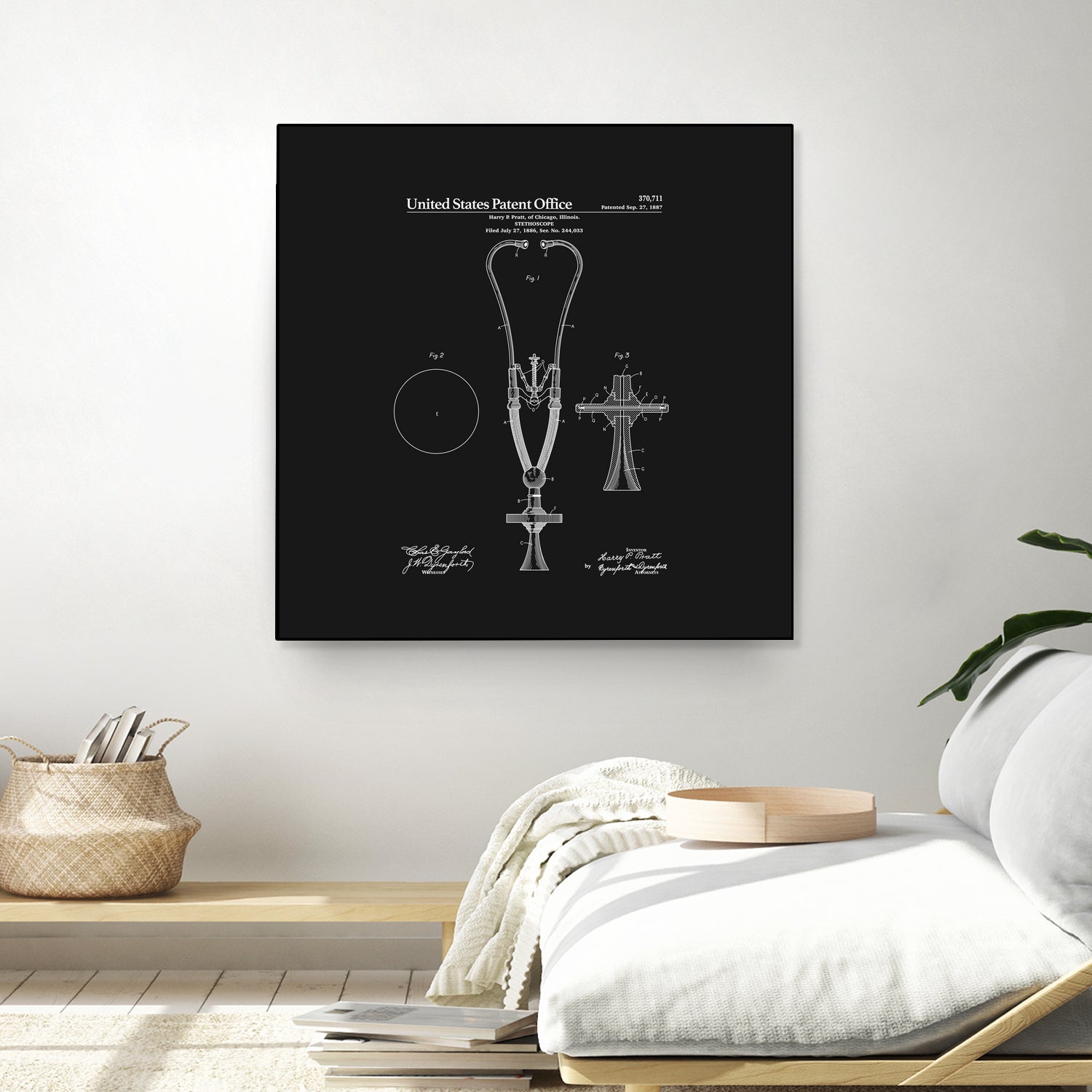 Stethoscope Patent - Black by Finlay McNevin on GIANT ART - black typography