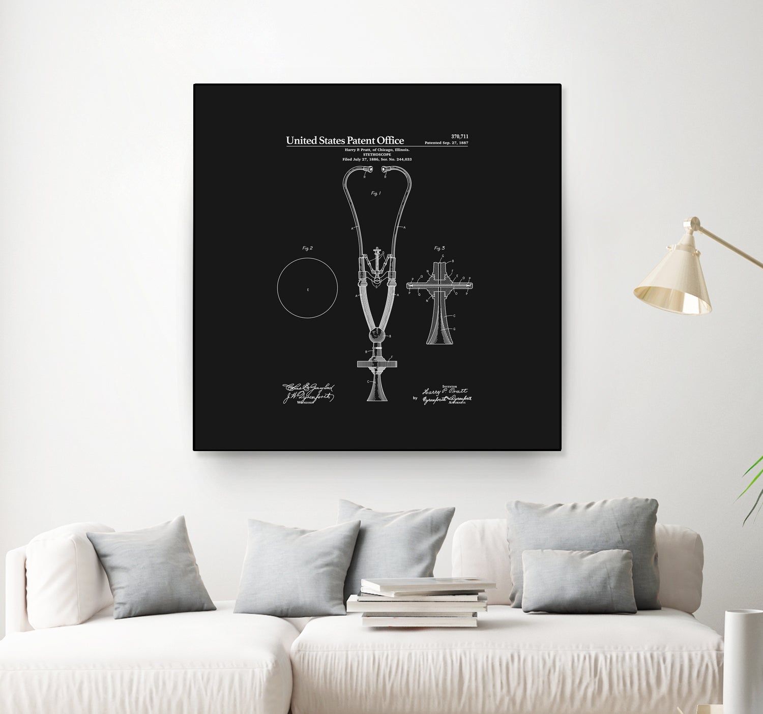 Stethoscope Patent - Black by Finlay McNevin on GIANT ART - black typography