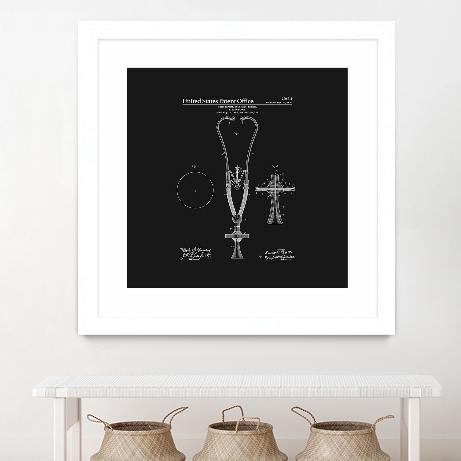 Stethoscope Patent - Black by Finlay McNevin on GIANT ART - black typography