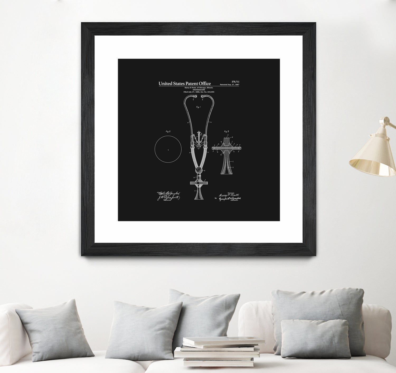 Stethoscope Patent - Black by Finlay McNevin on GIANT ART - black typography