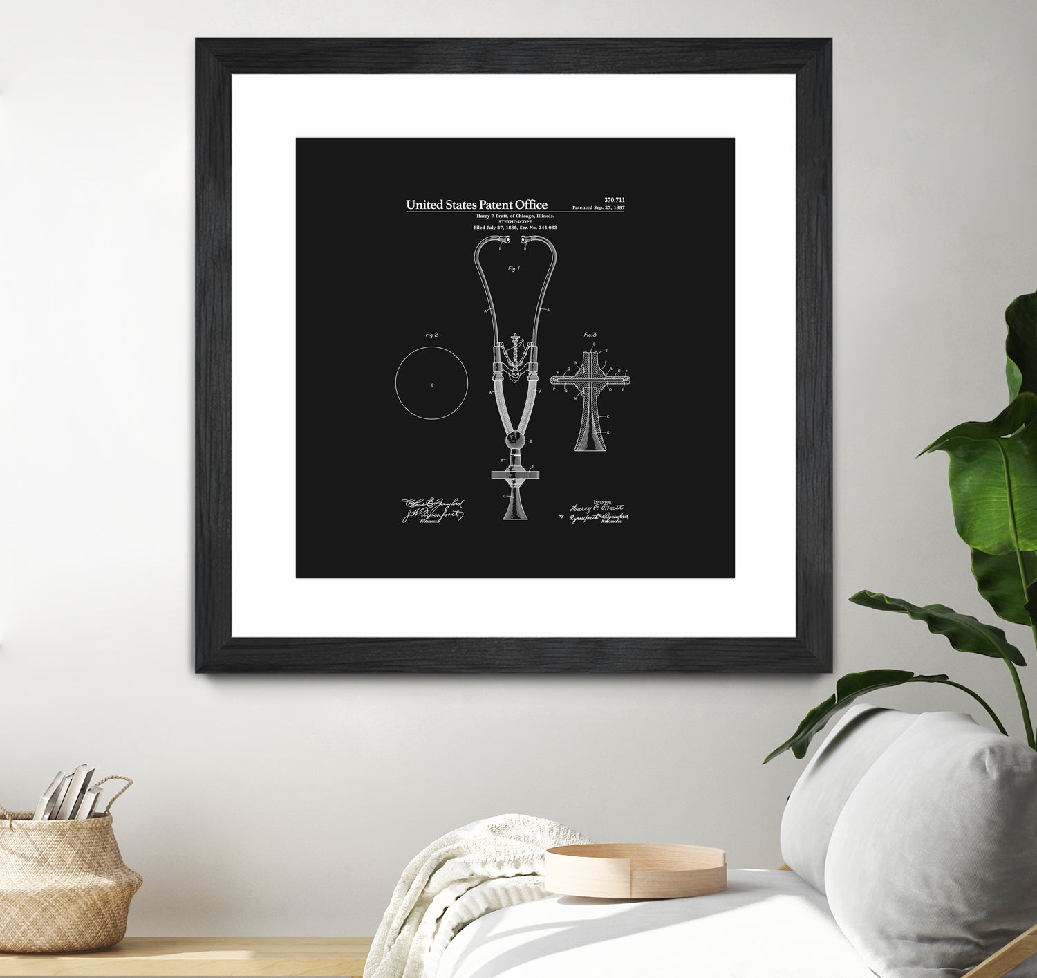 Stethoscope Patent - Black by Finlay McNevin on GIANT ART - black typography