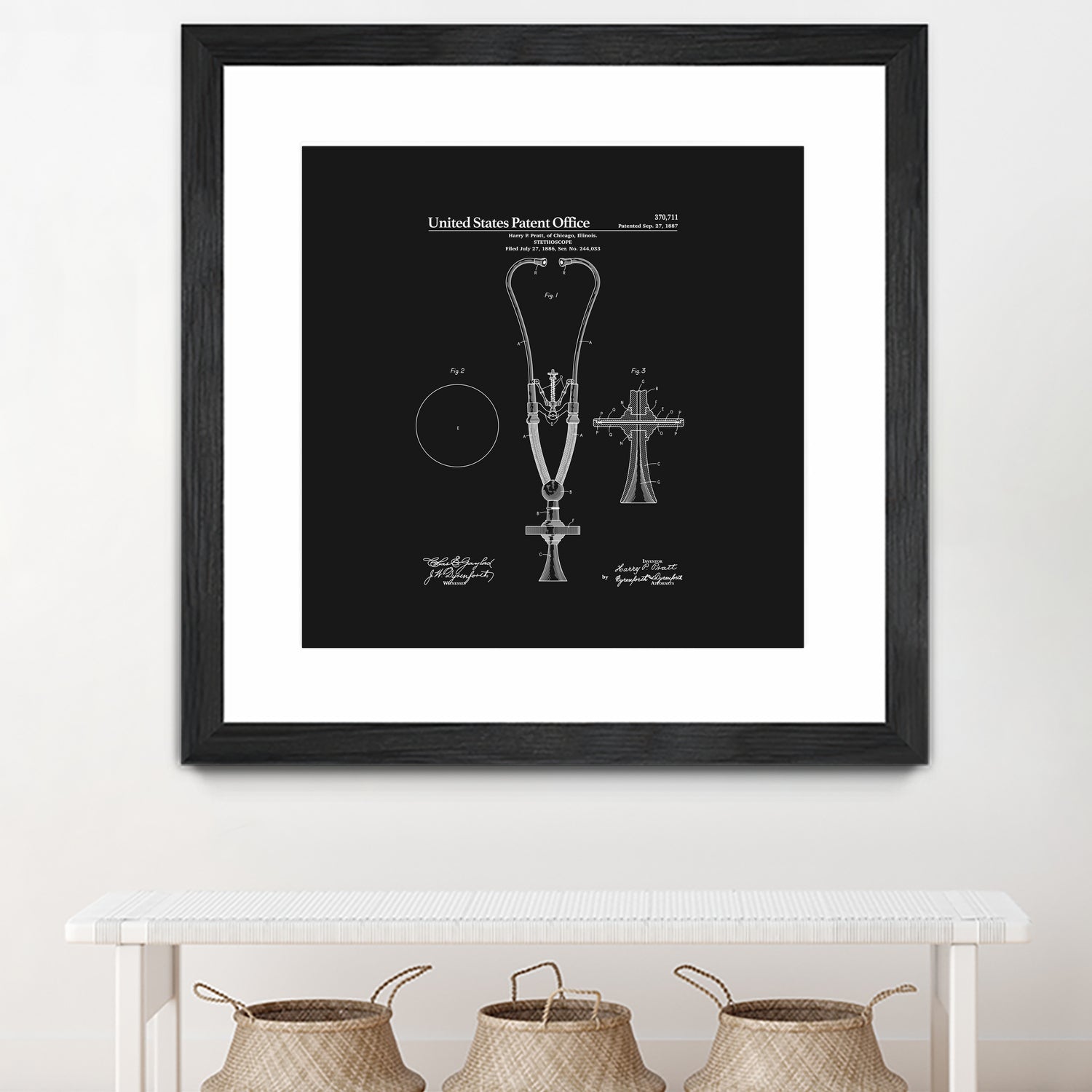 Stethoscope Patent - Black by Finlay McNevin on GIANT ART - black typography