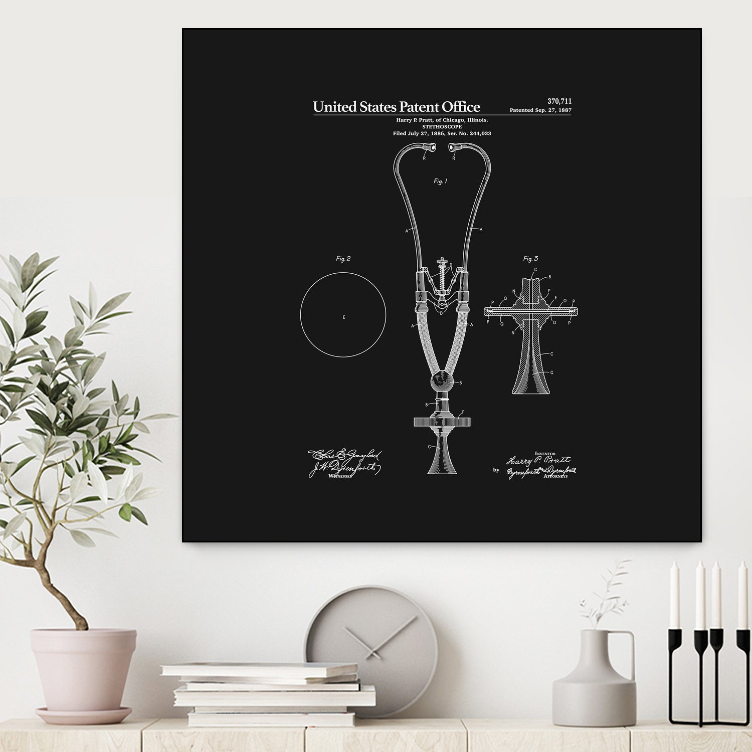 Stethoscope Patent - Black by Finlay McNevin on GIANT ART - black typography