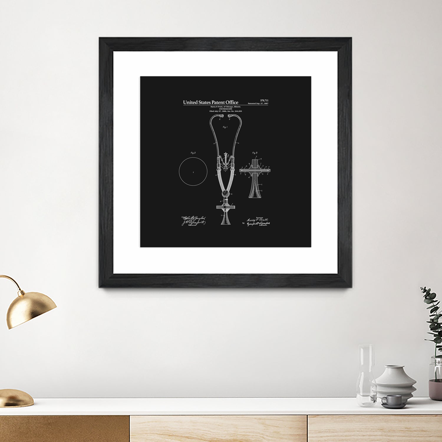 Stethoscope Patent - Black by Finlay McNevin on GIANT ART - black typography