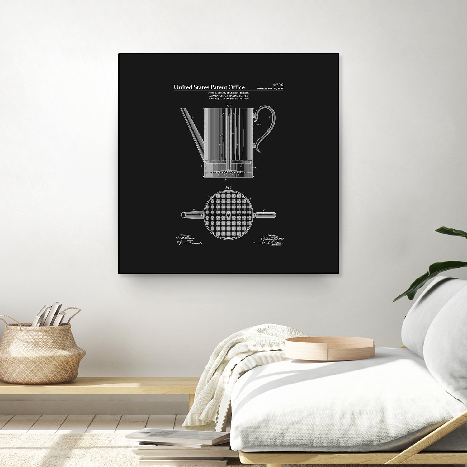 Coffee Press Patent - Black by Finlay McNevin on GIANT ART - black typography