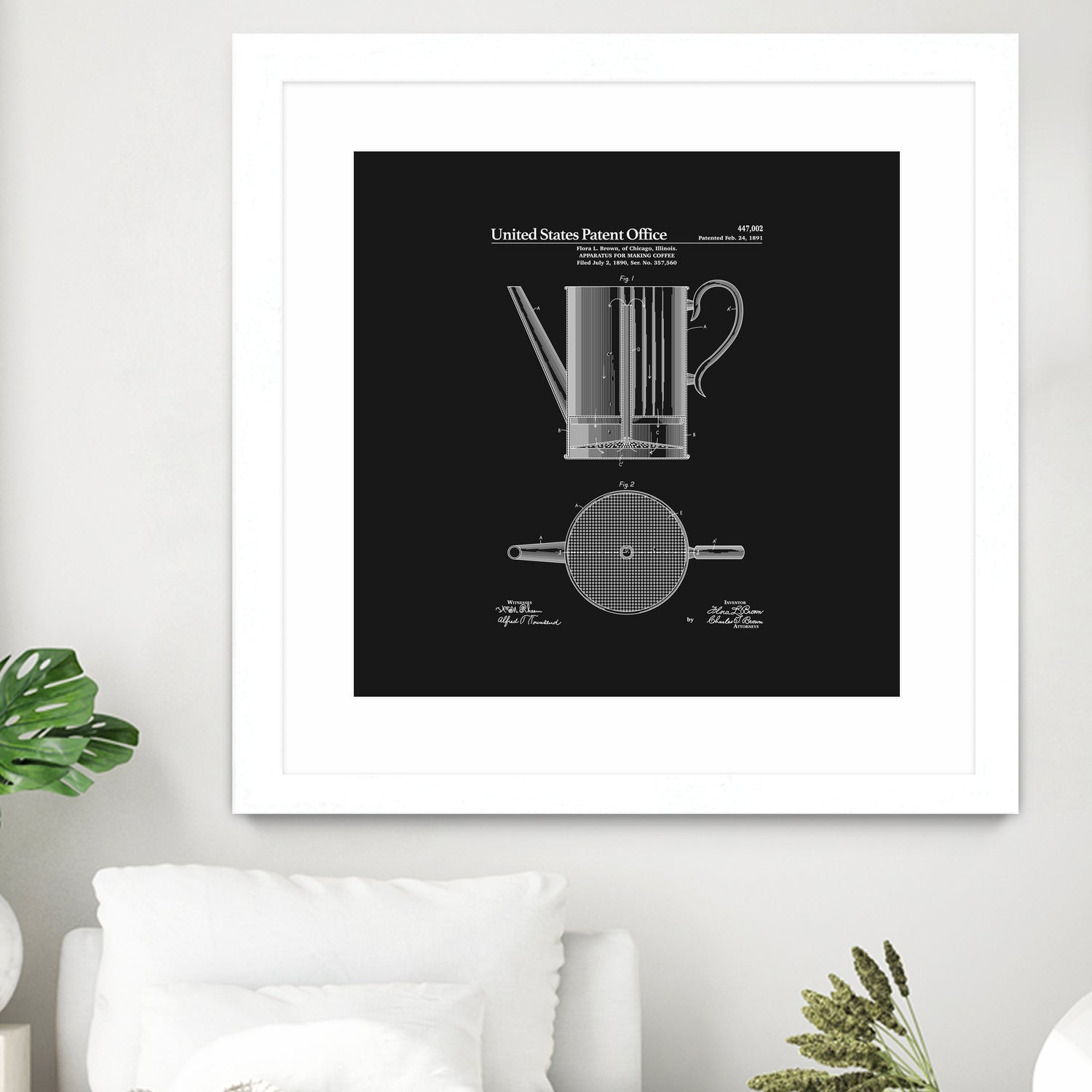 Coffee Press Patent - Black by Finlay McNevin on GIANT ART - black typography