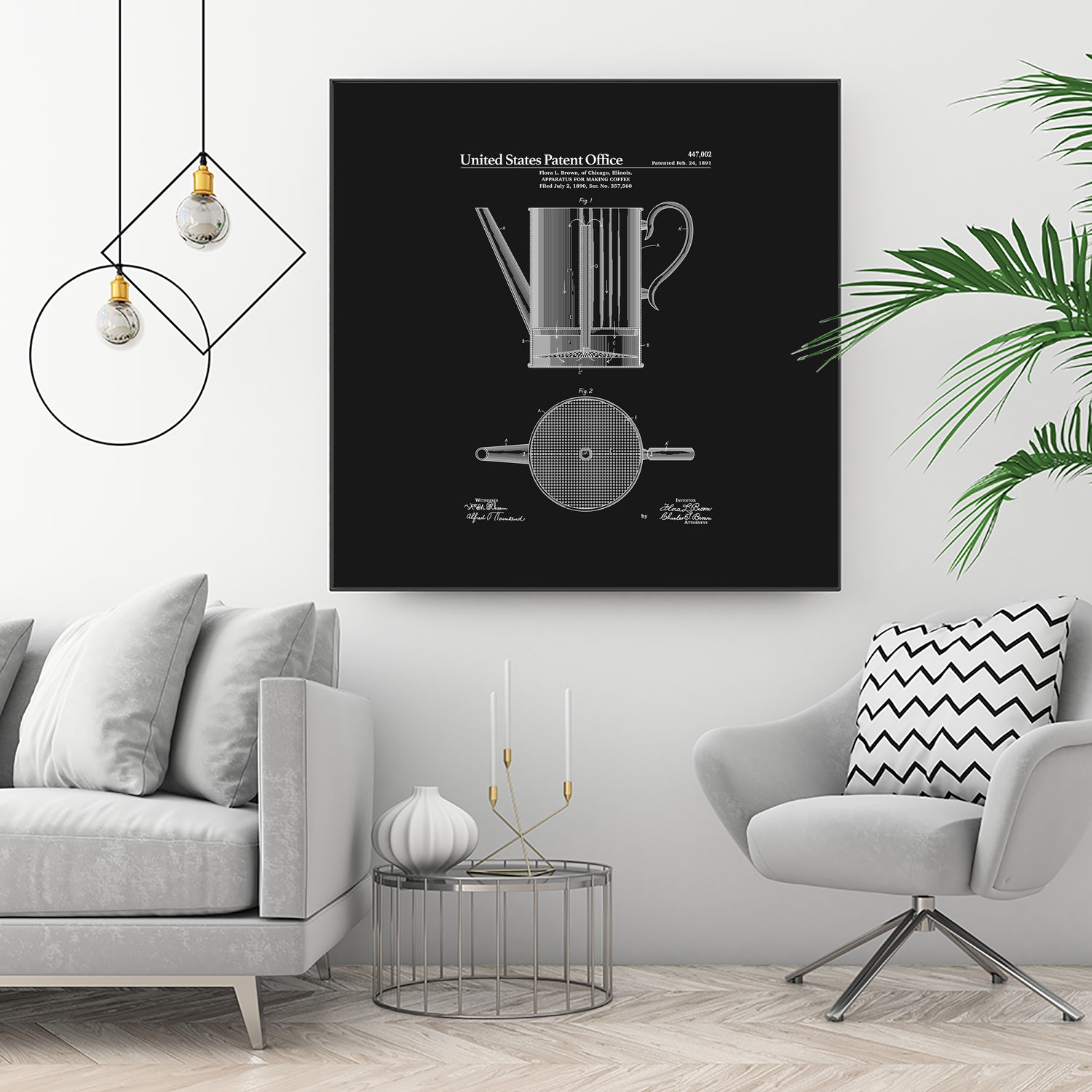 Coffee Press Patent - Black by Finlay McNevin on GIANT ART - black typography