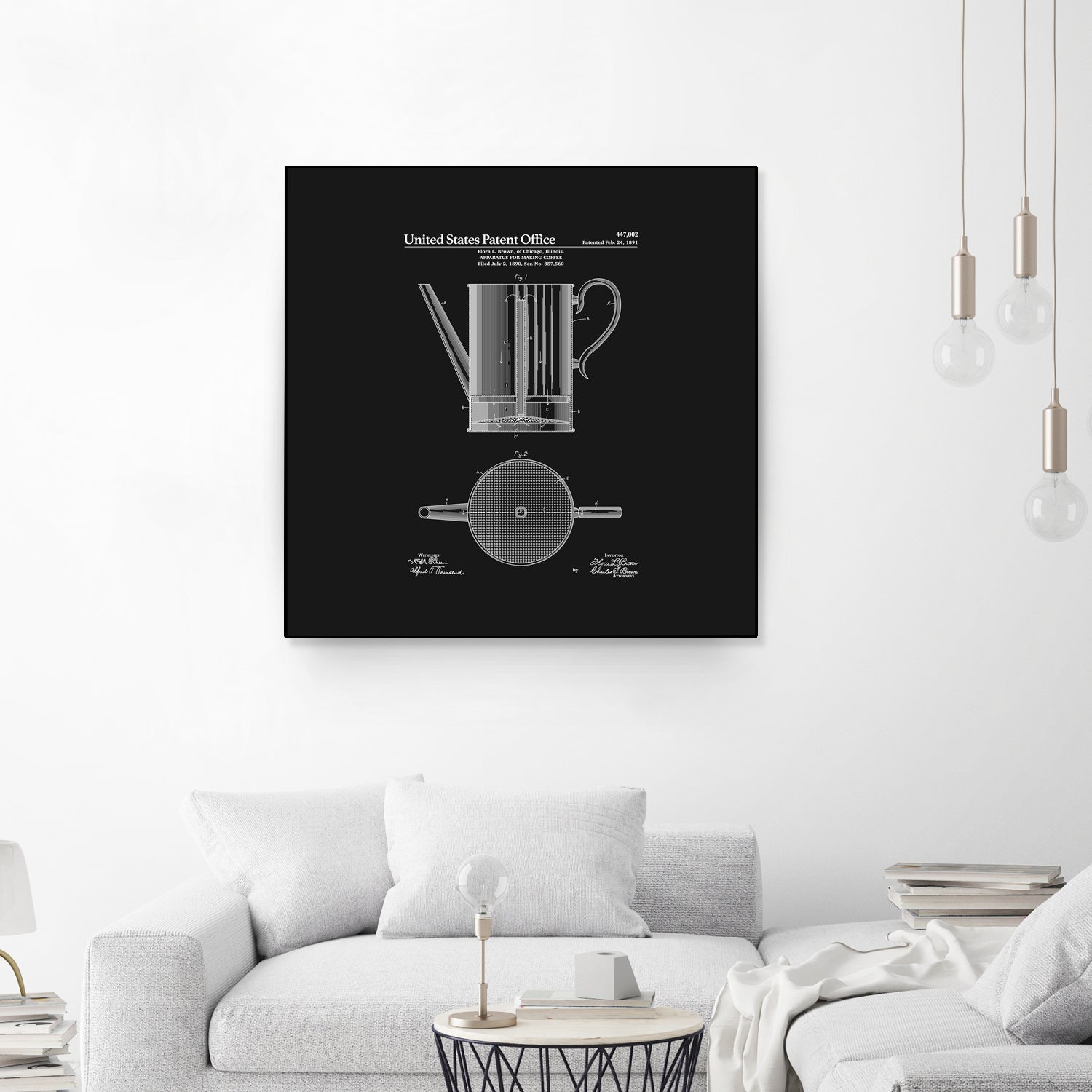 Coffee Press Patent - Black by Finlay McNevin on GIANT ART - black typography