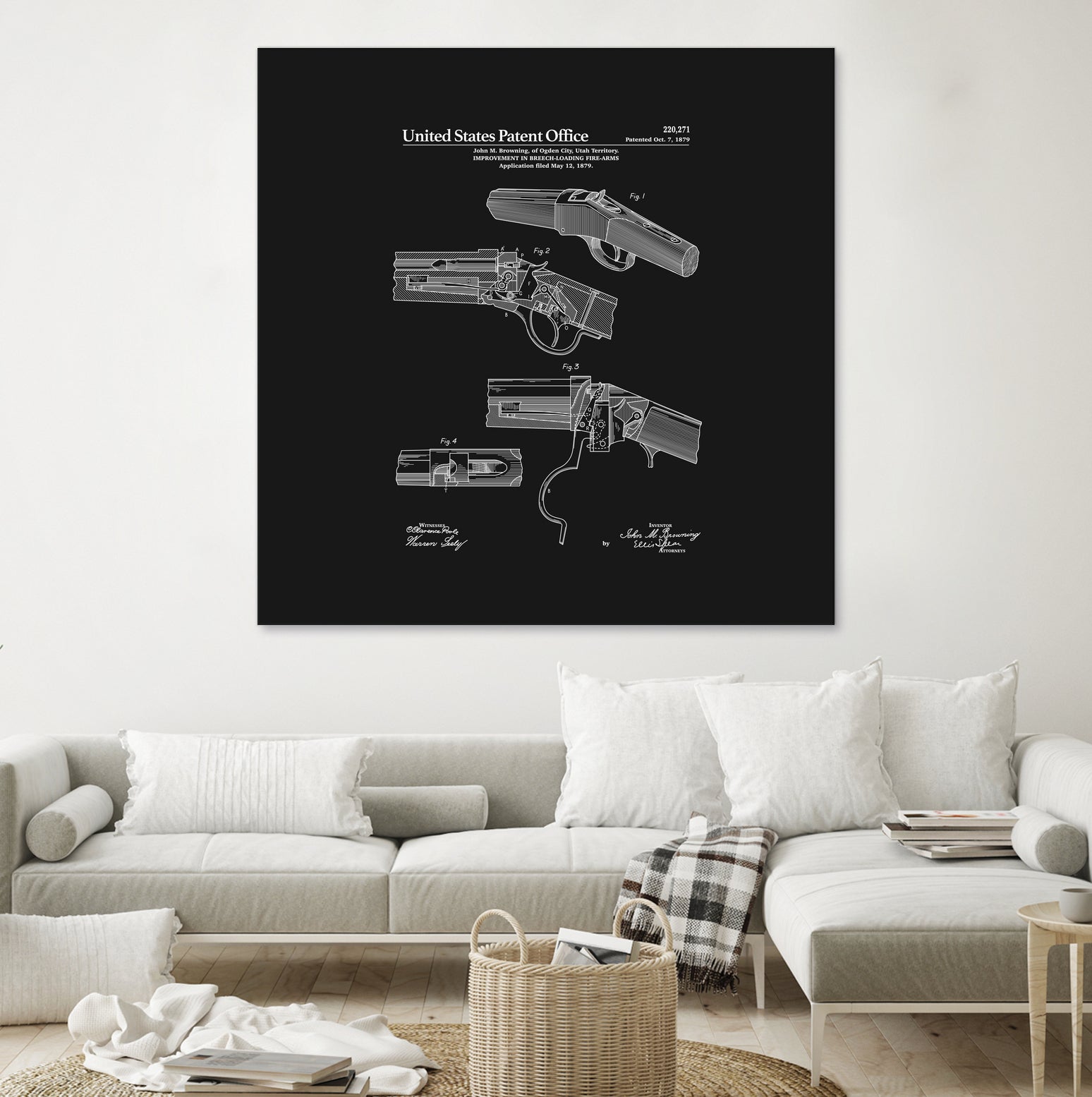 Breech Loading Rifle Patent - Black by Finlay McNevin on GIANT ART - black typography