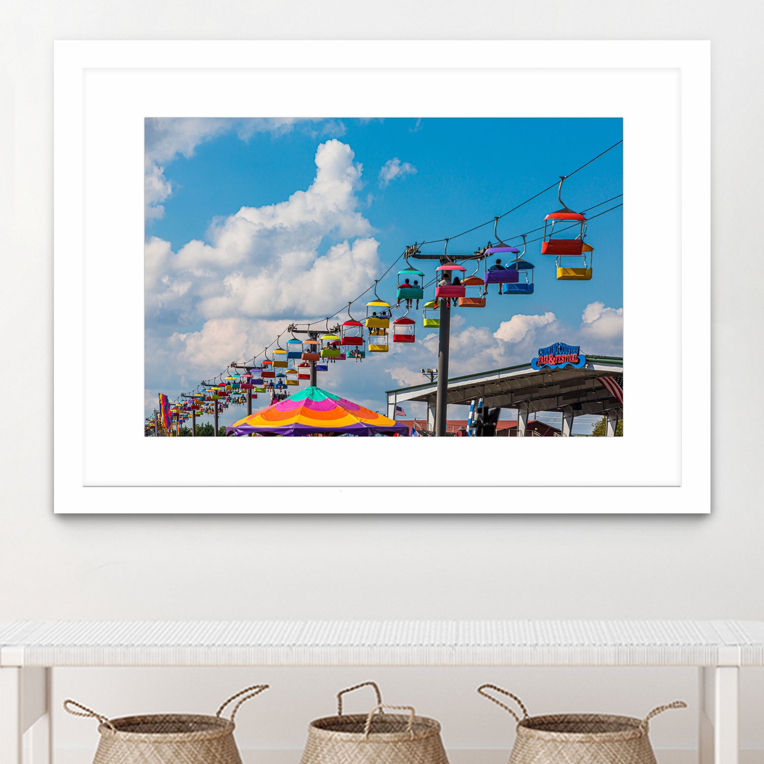 Skylift Over Cumming Fair by Darryl Brooks on GIANT ART - blue photo illustration