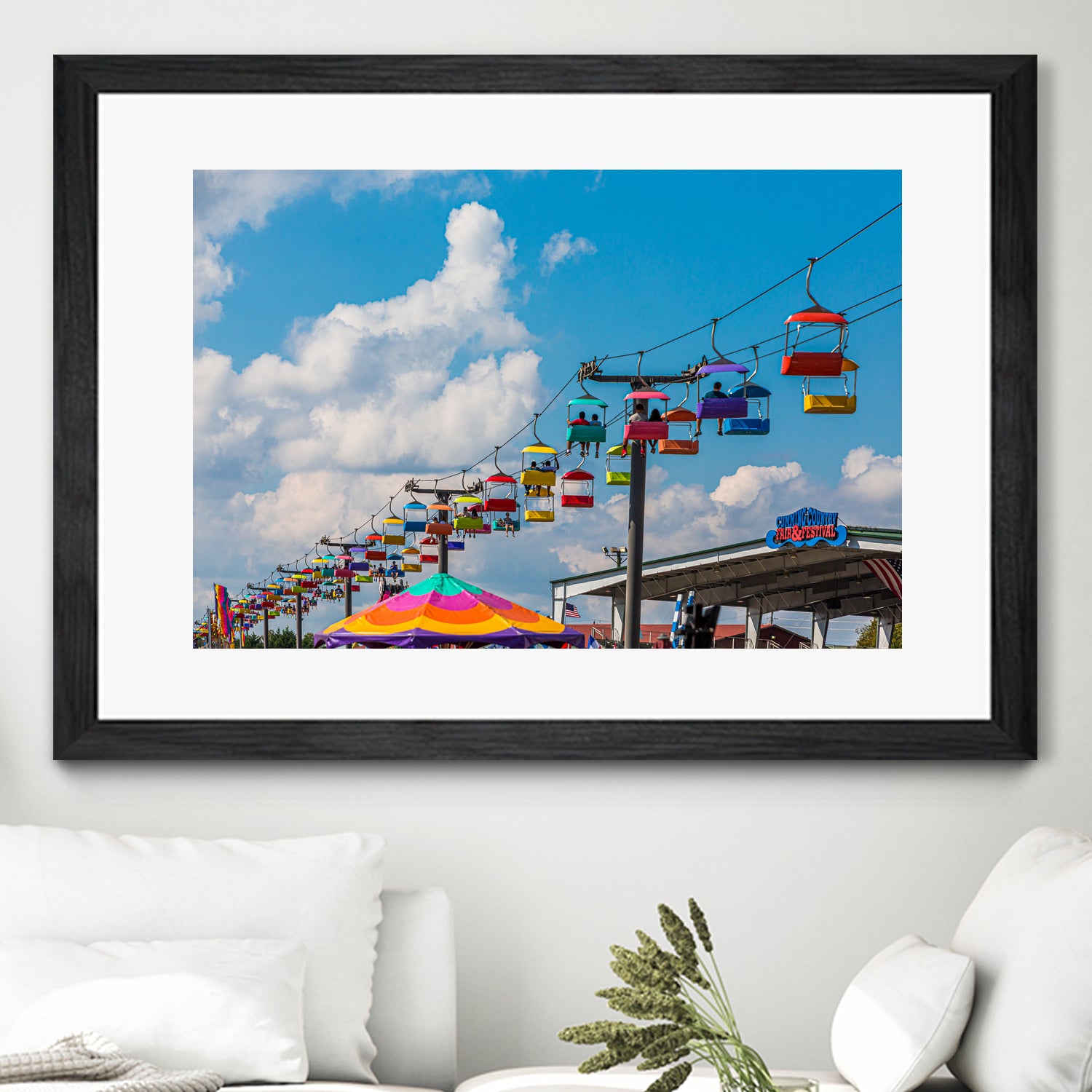 Skylift Over Cumming Fair by Darryl Brooks on GIANT ART - blue photo illustration