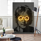 John Lennon by Octavian Mihai Mielu on GIANT ART - yellow photo manipulation