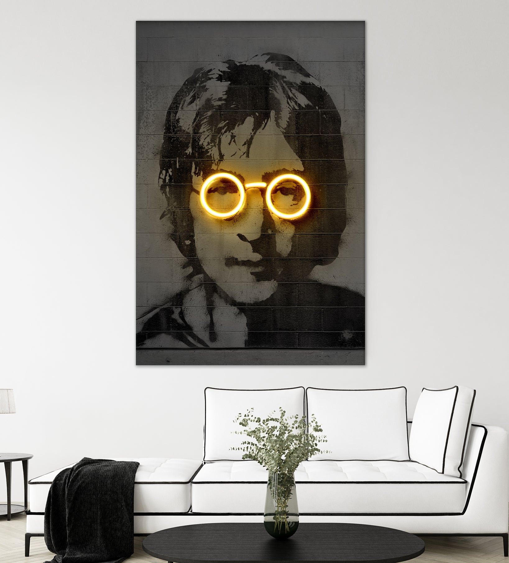 John Lennon by Octavian Mihai Mielu on GIANT ART - yellow photo manipulation