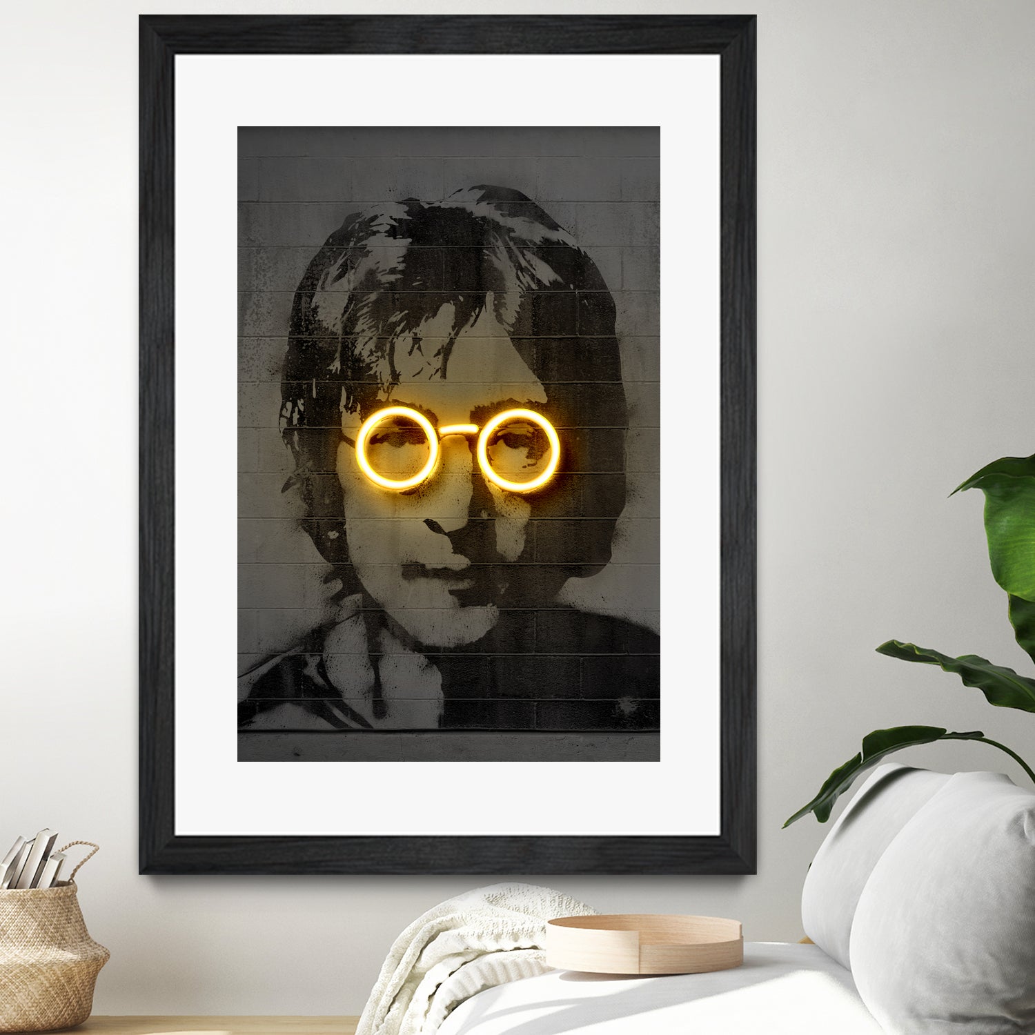 John Lennon by Octavian Mihai Mielu on GIANT ART - yellow photo manipulation