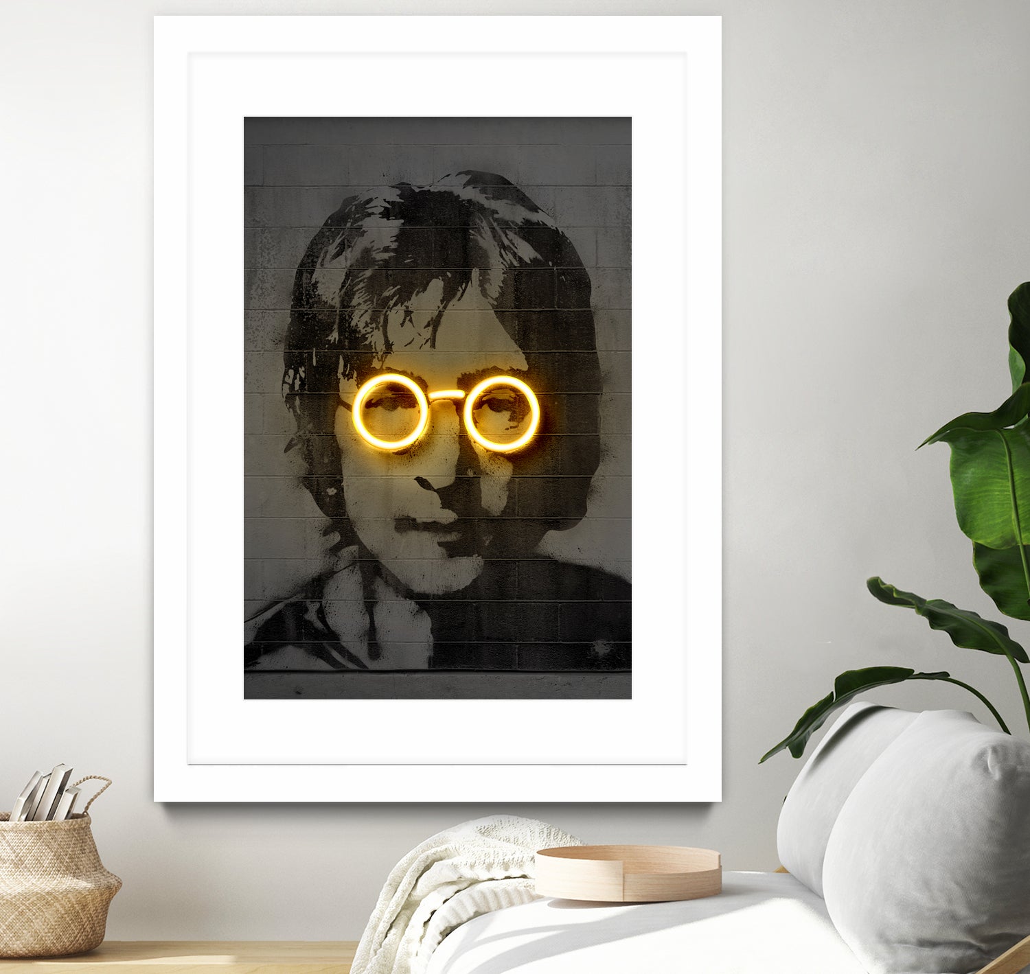 John Lennon by Octavian Mihai Mielu on GIANT ART - yellow photo manipulation