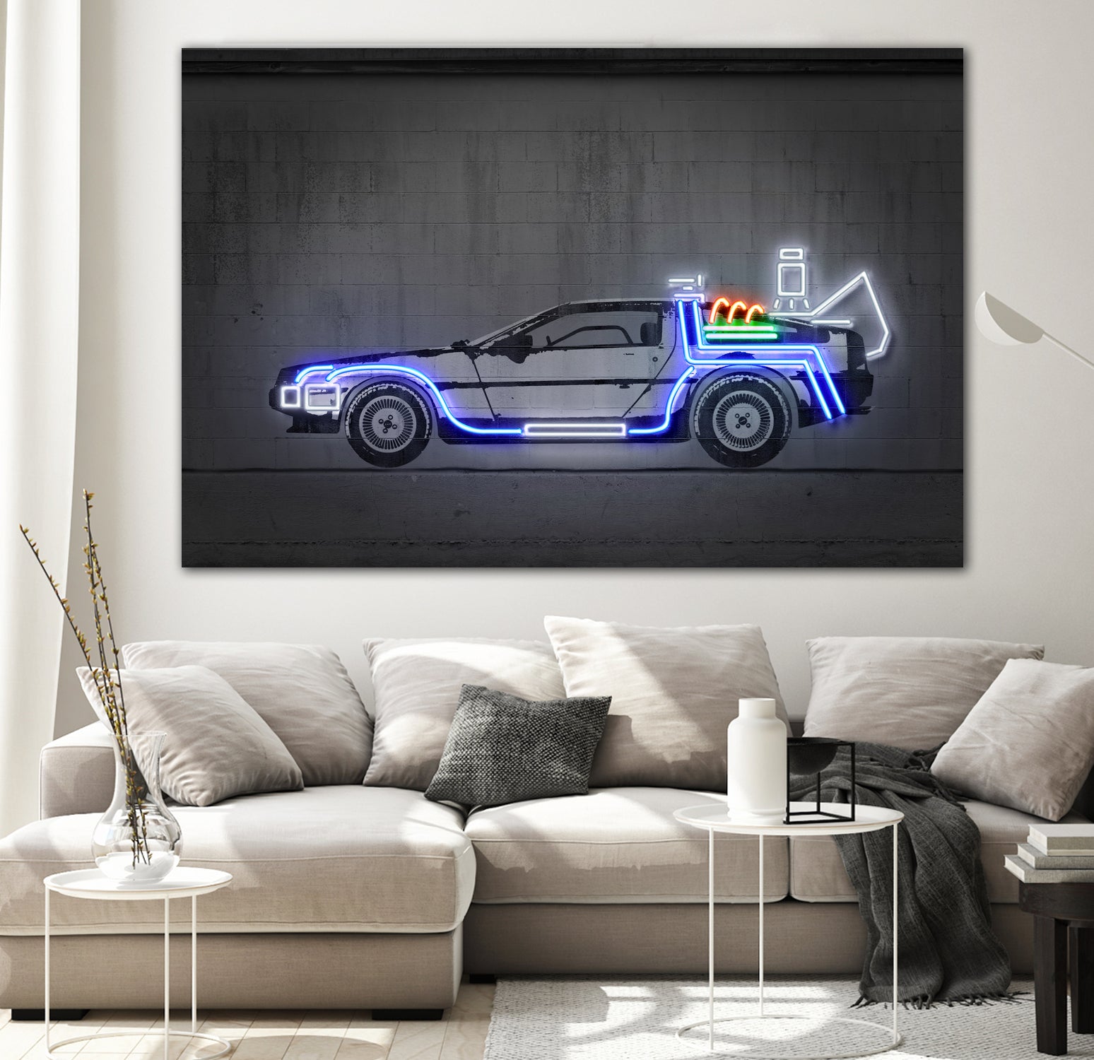 DeLorean by Octavian Mihai Mielu on GIANT ART - blue photo manipulation