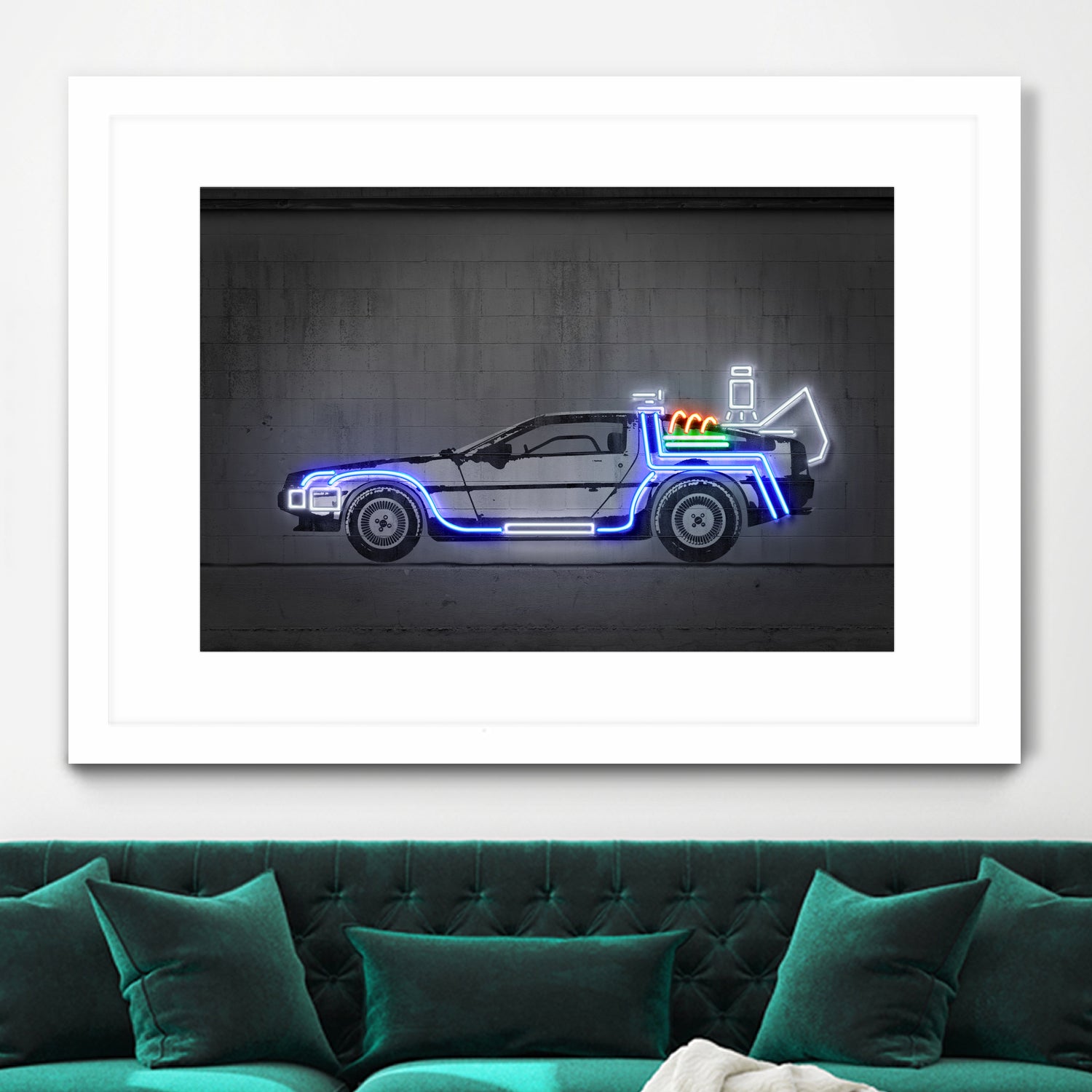 DeLorean by Octavian Mihai Mielu on GIANT ART - blue photo manipulation