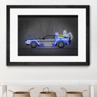 DeLorean by Octavian Mihai Mielu on GIANT ART - blue photo manipulation