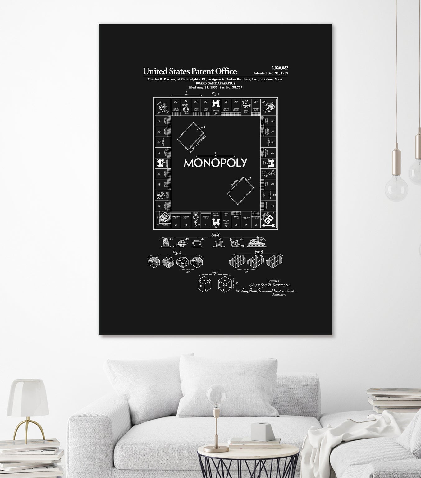 Board Game Patent - Black by Finlay McNevin on GIANT ART - black typography