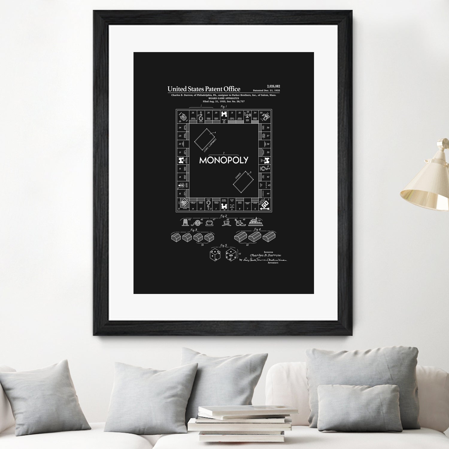 Board Game Patent - Black by Finlay McNevin on GIANT ART - black typography