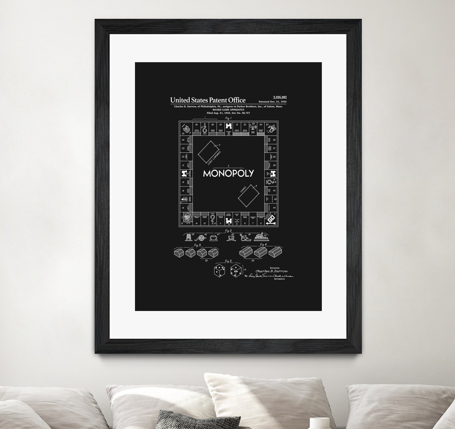 Board Game Patent - Black by Finlay McNevin on GIANT ART - black typography