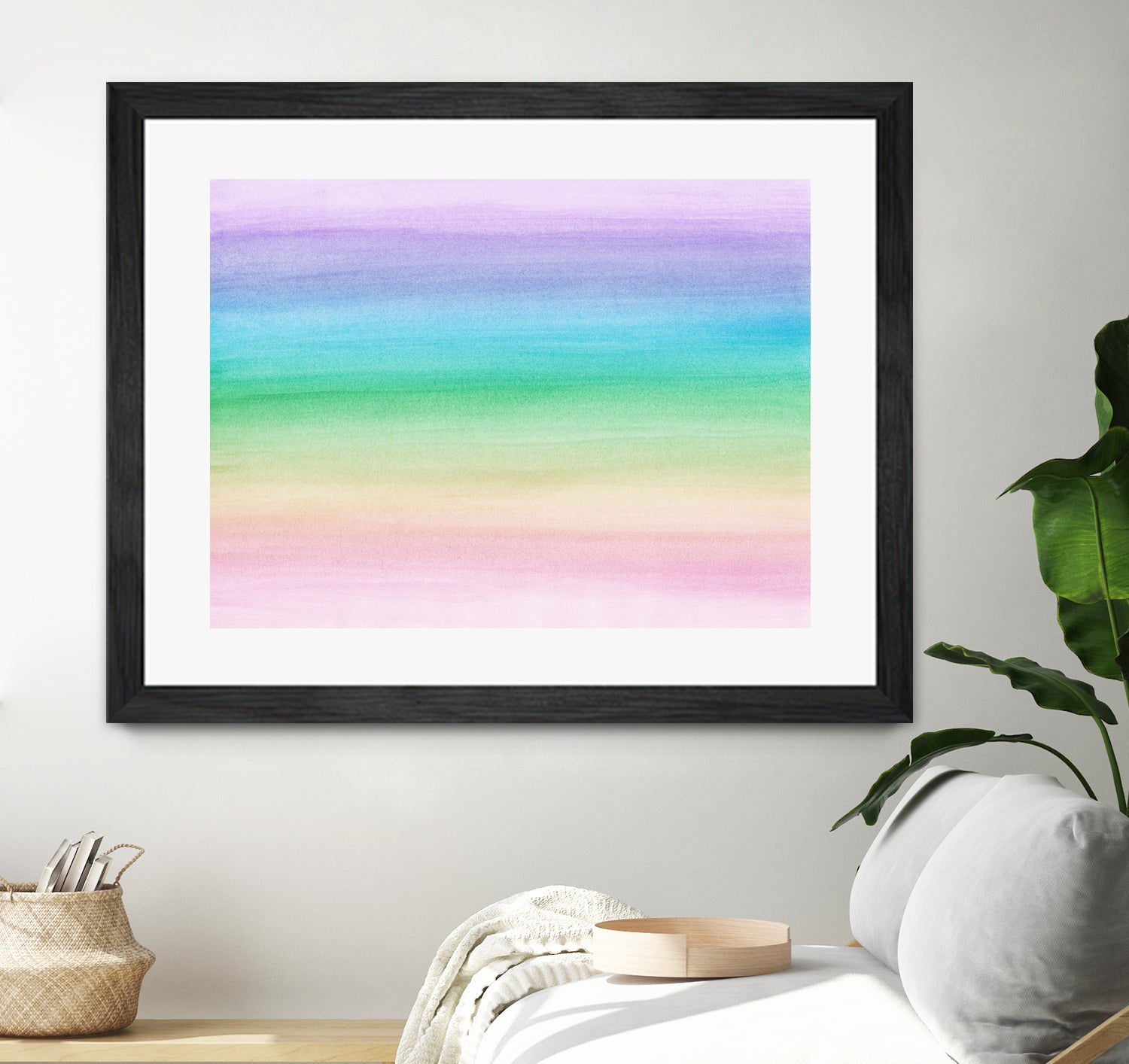 Pastel Unicorn Rainbow Watercolor Dream #1 #painting by Anita & Bella Jantz on GIANT ART - fuchsia digital painting