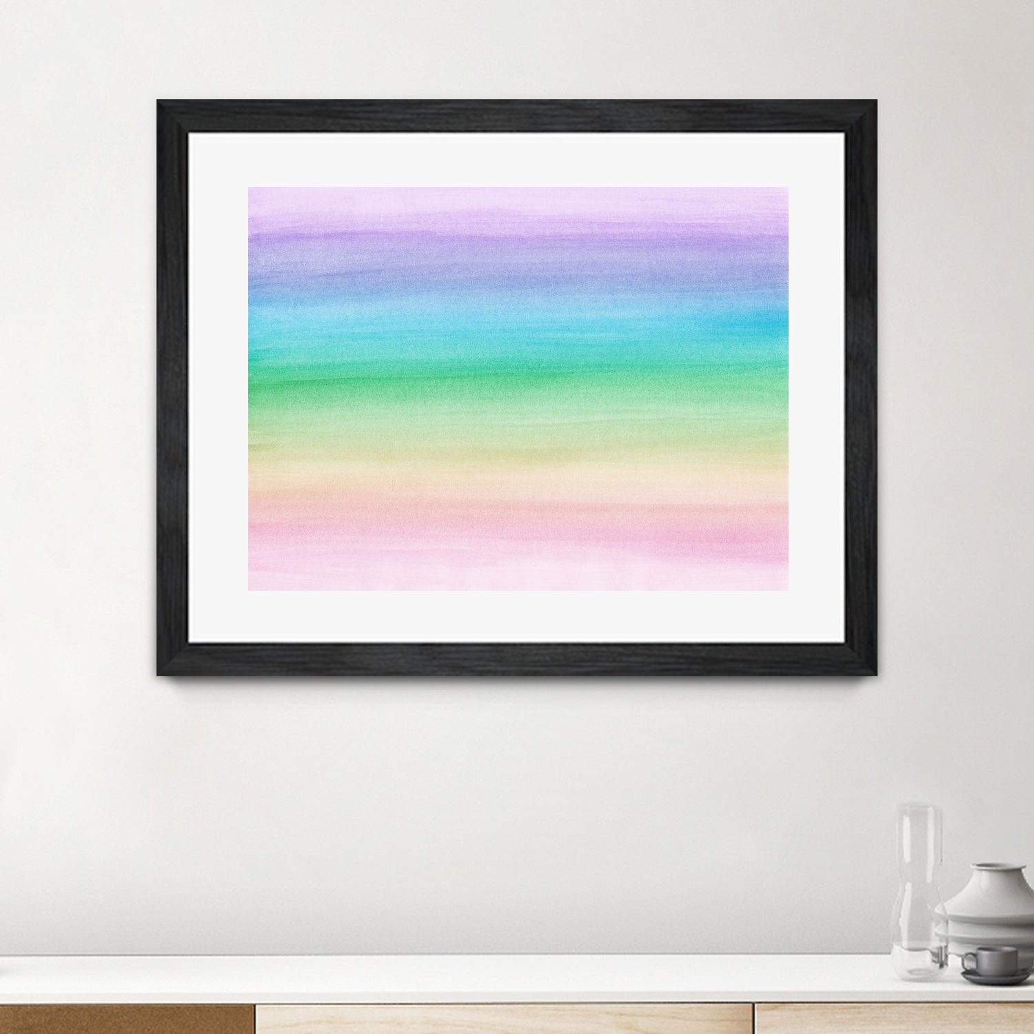 Pastel Unicorn Rainbow Watercolor Dream #1 #painting by Anita & Bella Jantz on GIANT ART - fuchsia digital painting