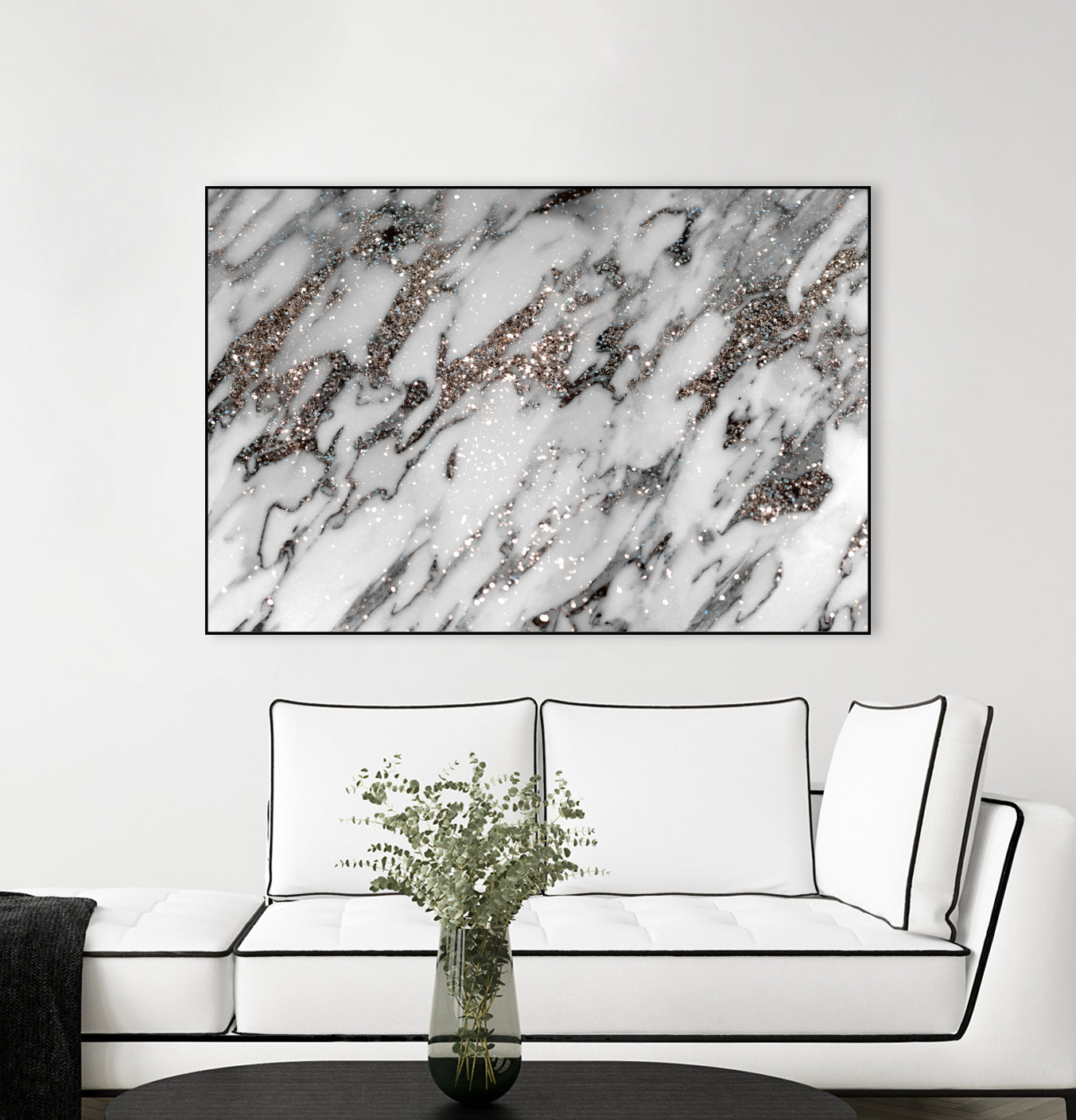 Classic White Marble Silver Glitter Glam #1 (Faux Glitter) by Anita & Bella Jantz on GIANT ART - white photo manipulation