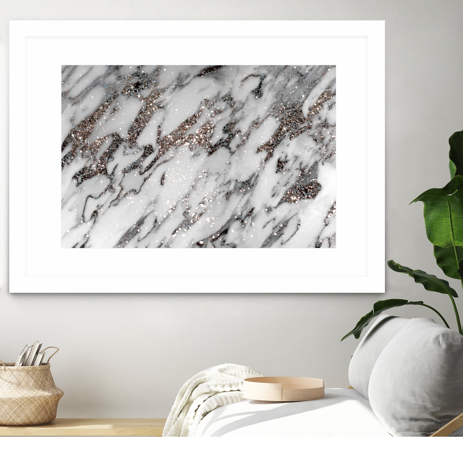 Classic White Marble Silver Glitter Glam #1 (Faux Glitter) by Anita & Bella Jantz on GIANT ART - white photo manipulation