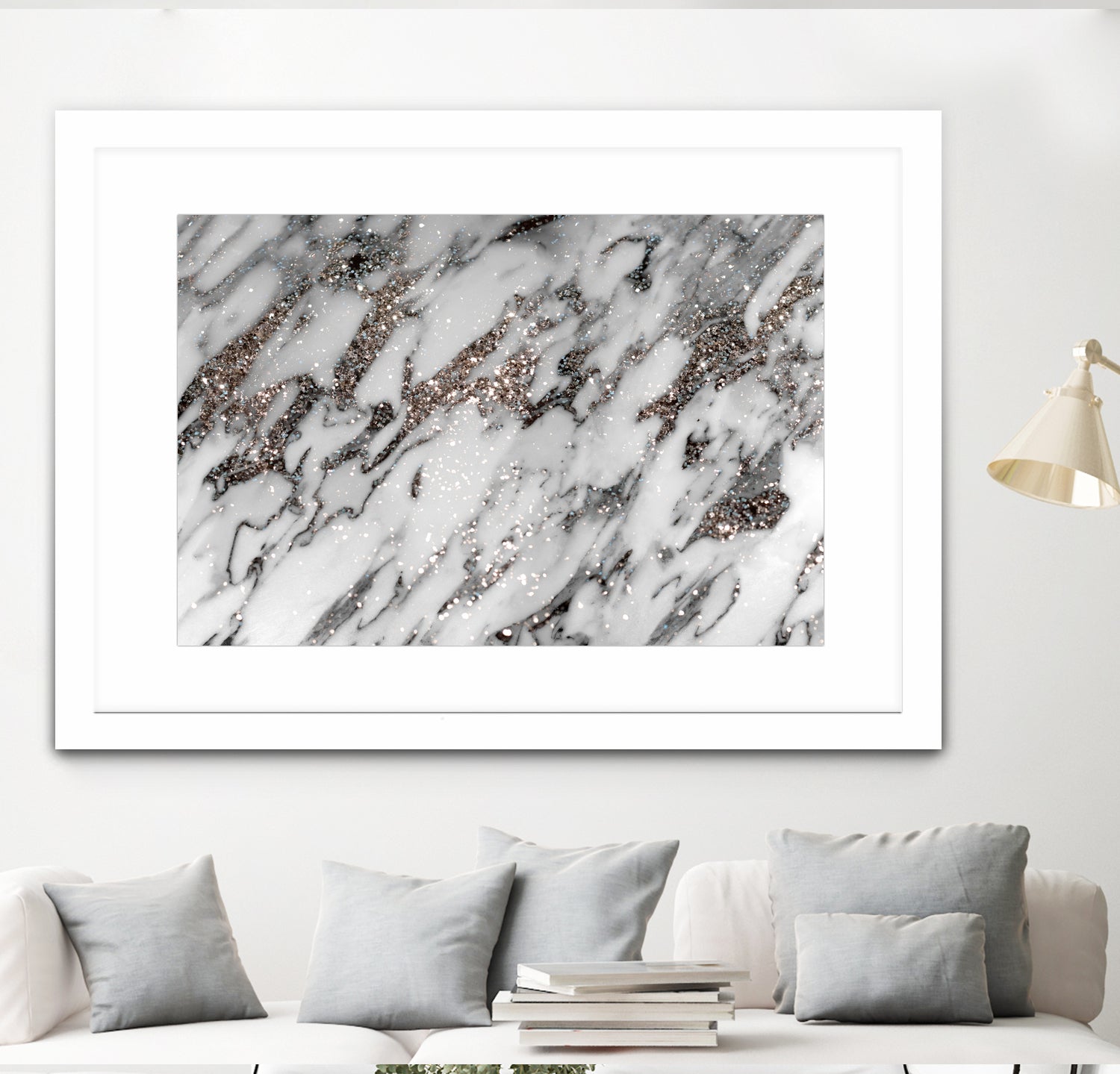 Classic White Marble Silver Glitter Glam #1 (Faux Glitter) by Anita & Bella Jantz on GIANT ART - white photo manipulation