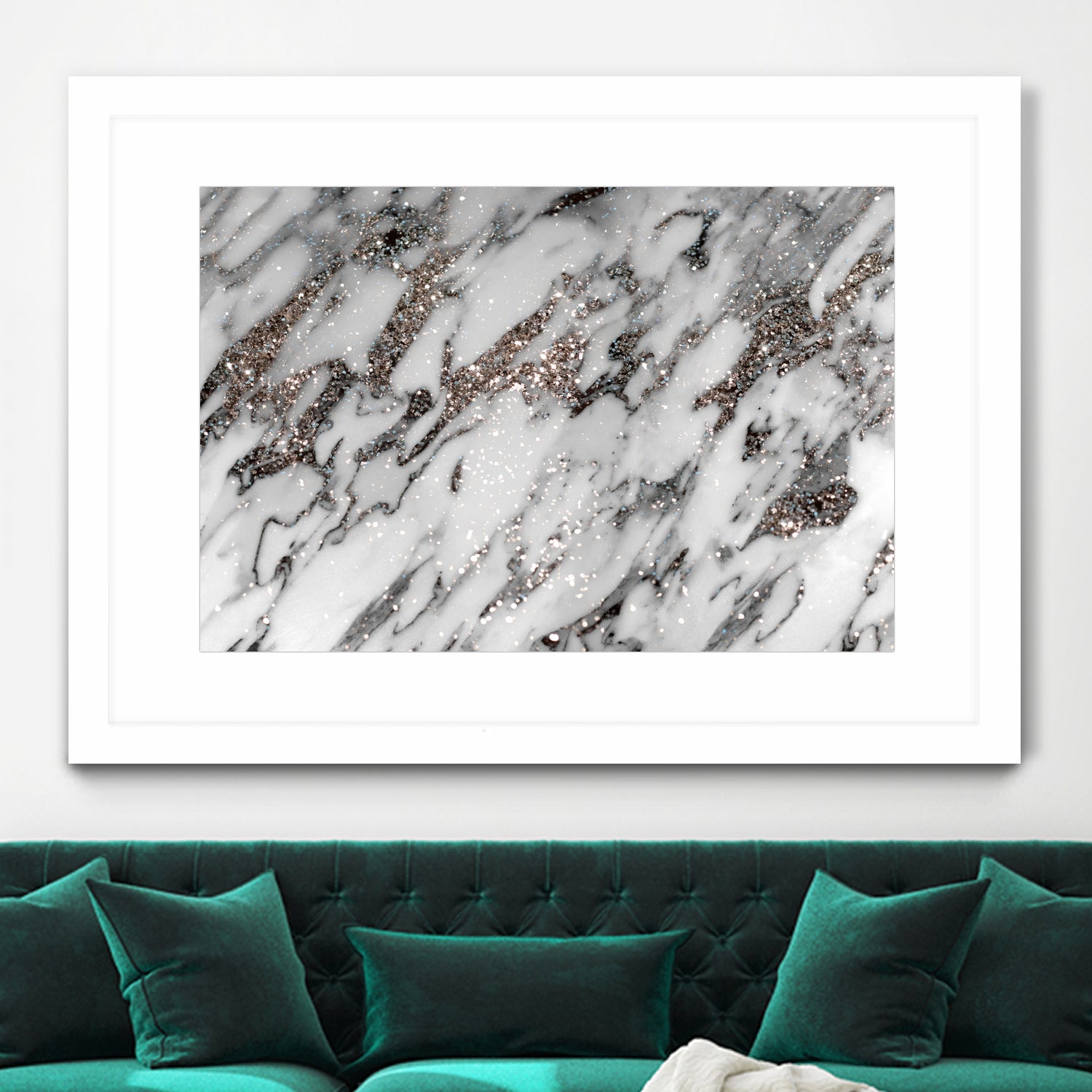 Classic White Marble Silver Glitter Glam #1 (Faux Glitter) by Anita & Bella Jantz on GIANT ART - white photo manipulation