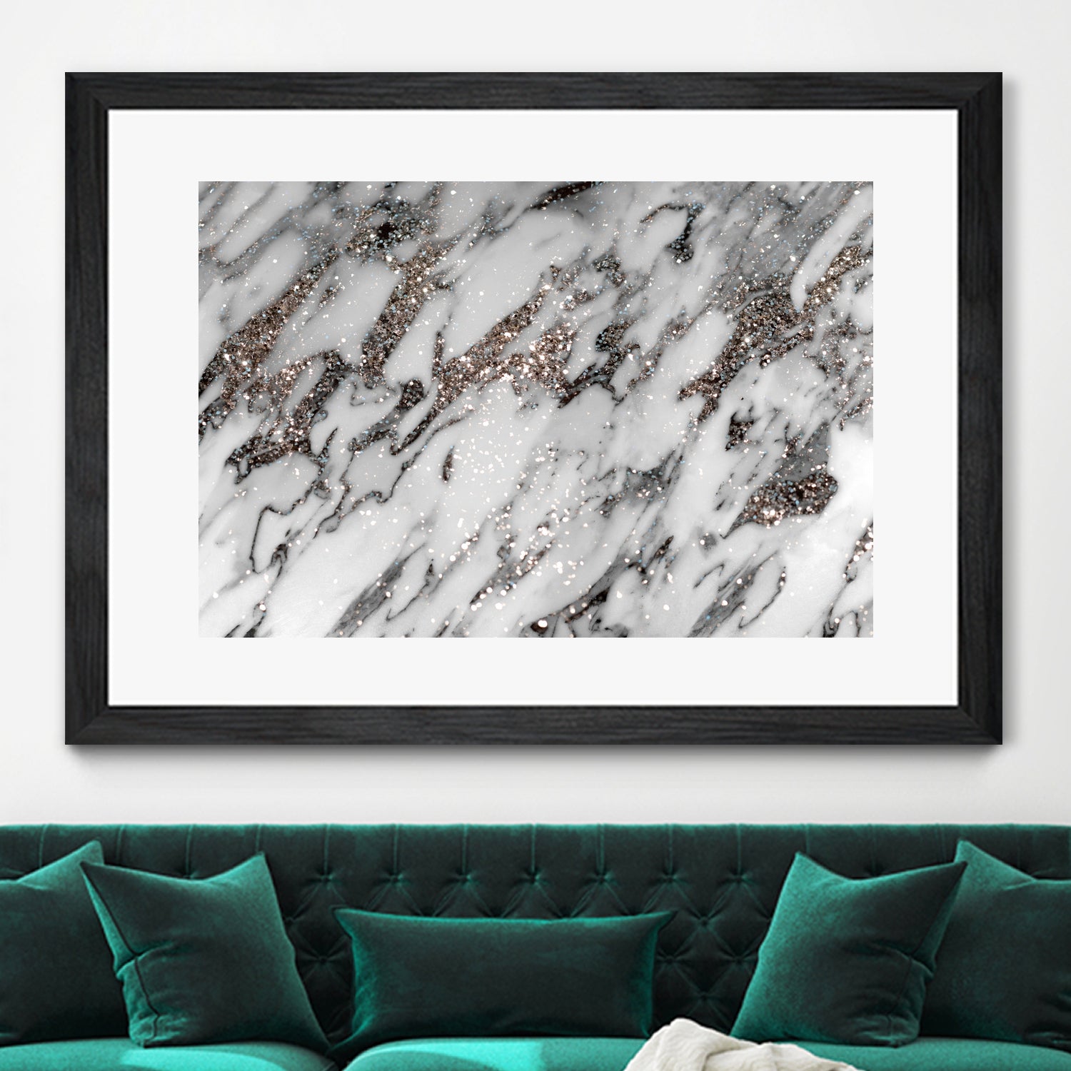 Classic White Marble Silver Glitter Glam #1 (Faux Glitter) by Anita & Bella Jantz on GIANT ART - white photo manipulation